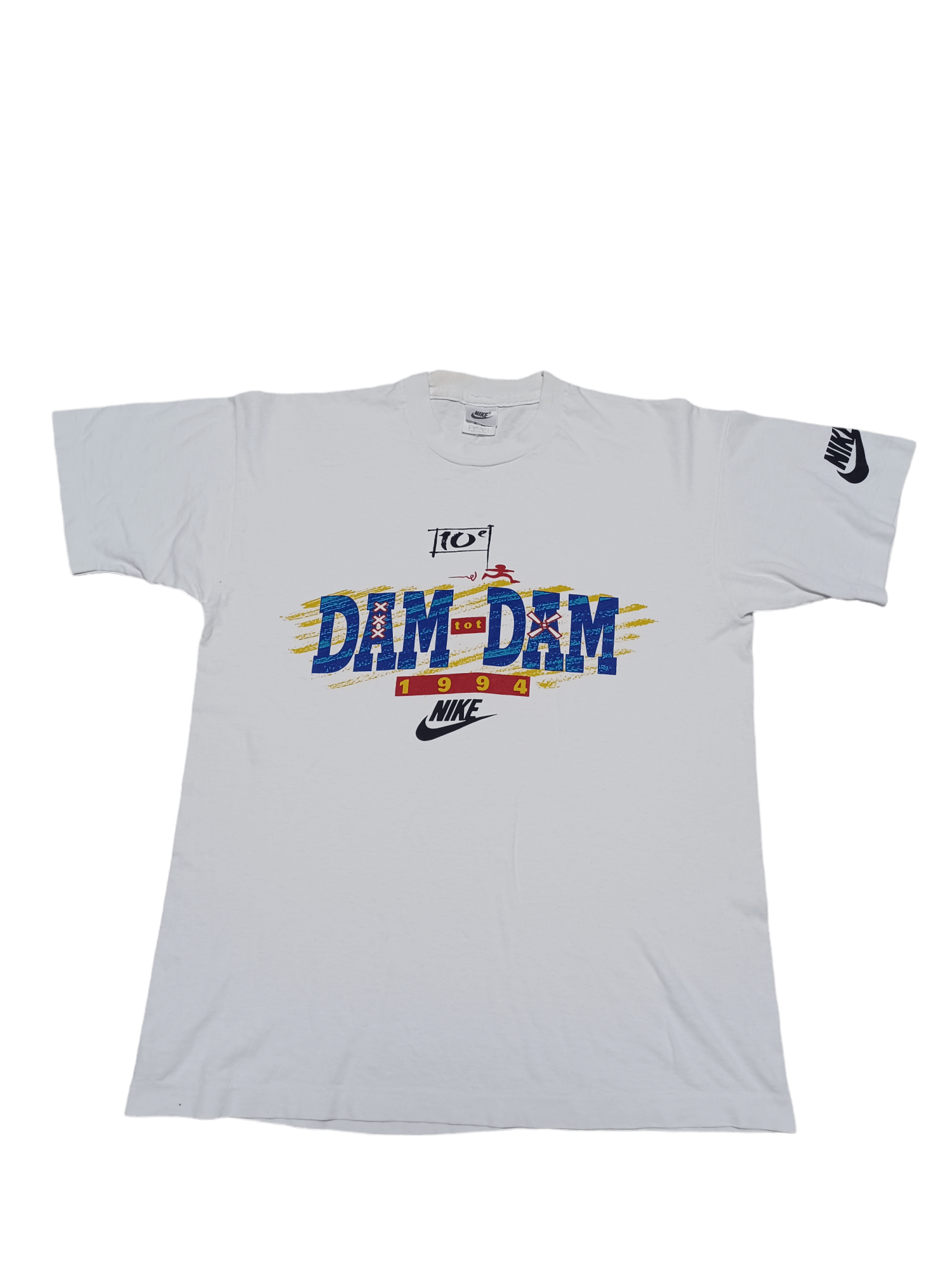 image of 1990X Clothing x Athletic 1994 Vintage Made In Ireland Nike Running Marathon Tee in White (Size Med