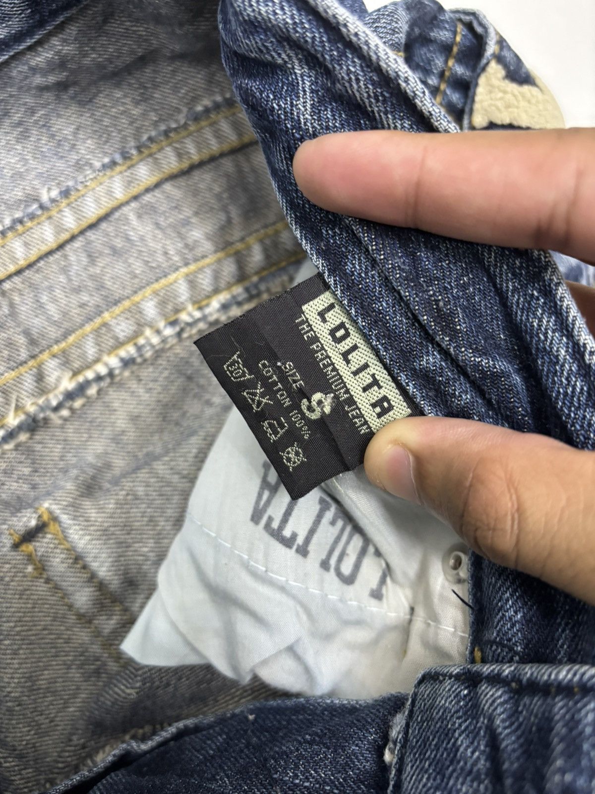 If Six Was Nine RARE🔥YOSHITOMO NARA LOLITA DISTRESSED DENIM JEANS Size US 31 - 12 Thumbnail