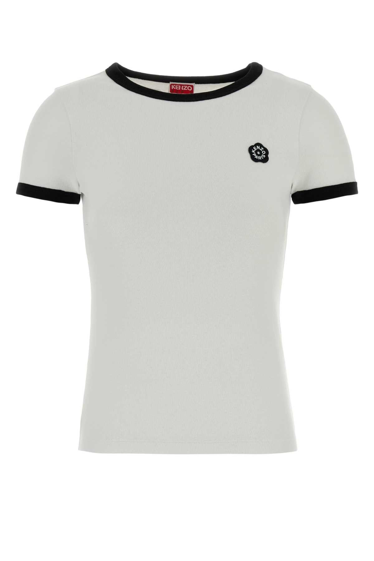 Kenzo White Stretch Cotton T-Shirt Size XS / US 0-2 / IT 36-38 - 1 Thumbnail