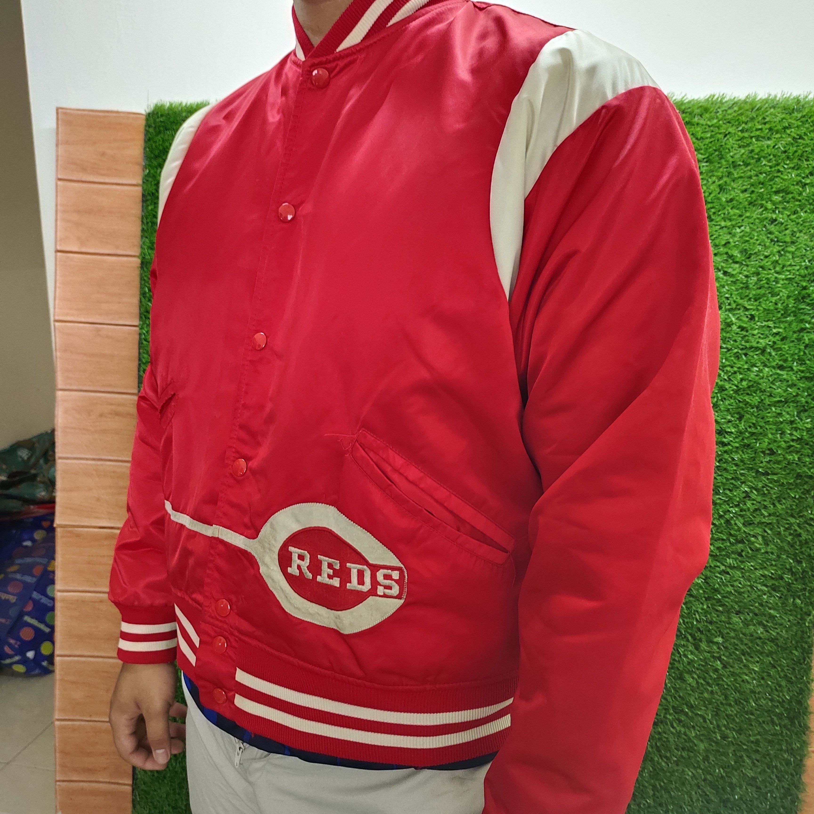 MLB 1980s Cincinnati Reds Baseball Team Mlb Nylon Satin Jacket Size US L / EU 52-54 / 3 - 2 Thumbnail