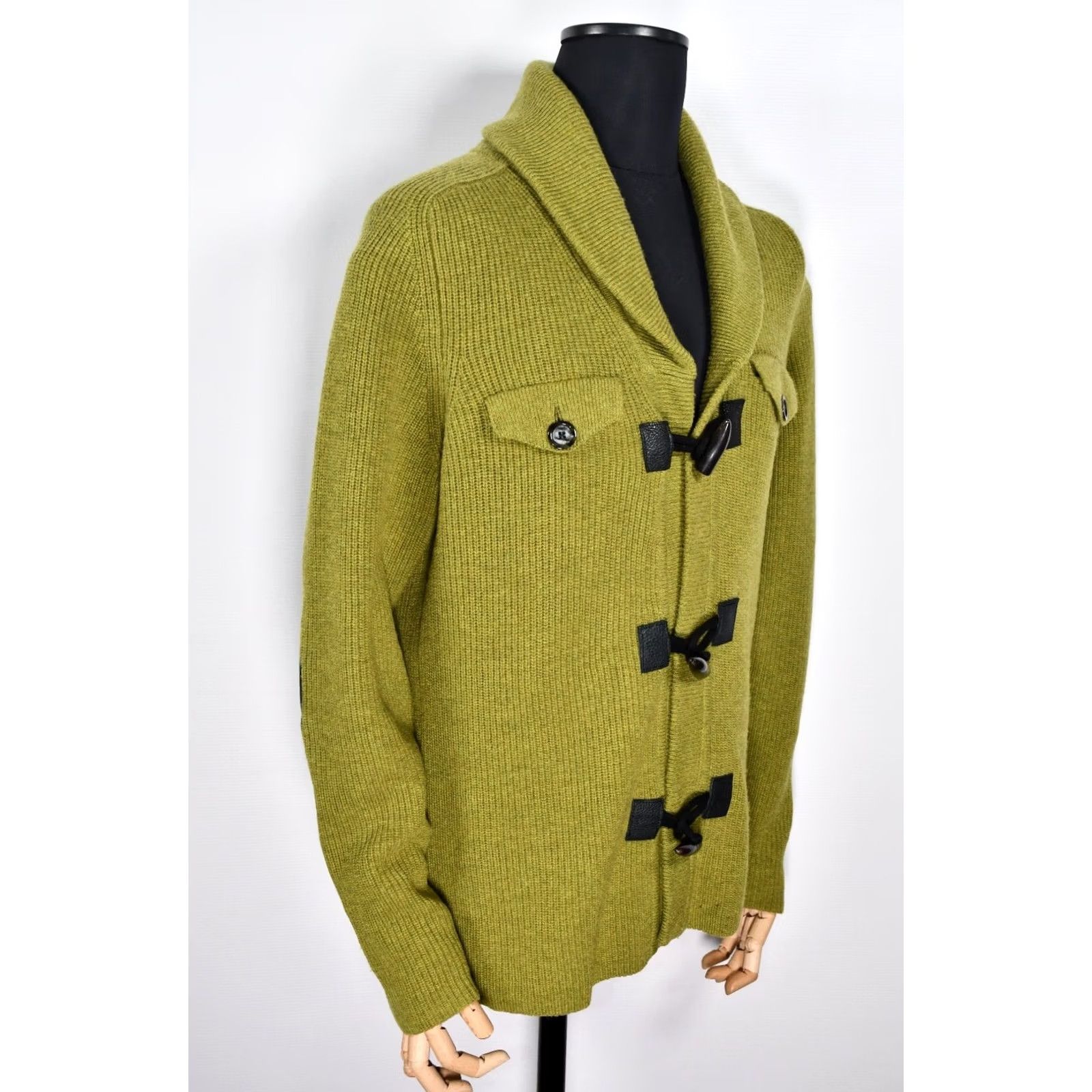 Paolo Pecora PAOLO PECORA Cardigan Wool Shawl Green XL Men Long Sleeve Vintage Style? Gand? Size US XL / EU 56 / 4 - 3 Thumbnail