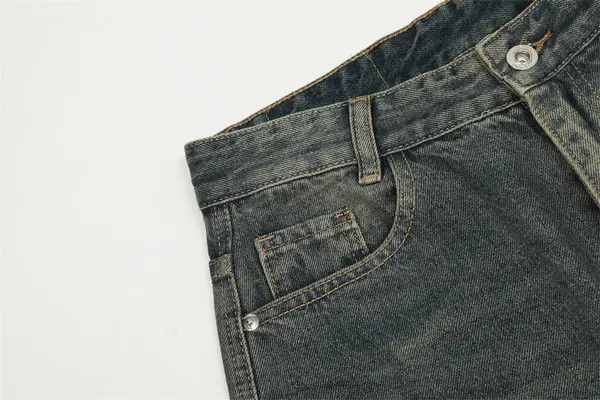Japanese Brand Kawa Washed Street Fashion Stitching Distressed Loose Shorts Size US 32 / EU 48 - 6 Thumbnail