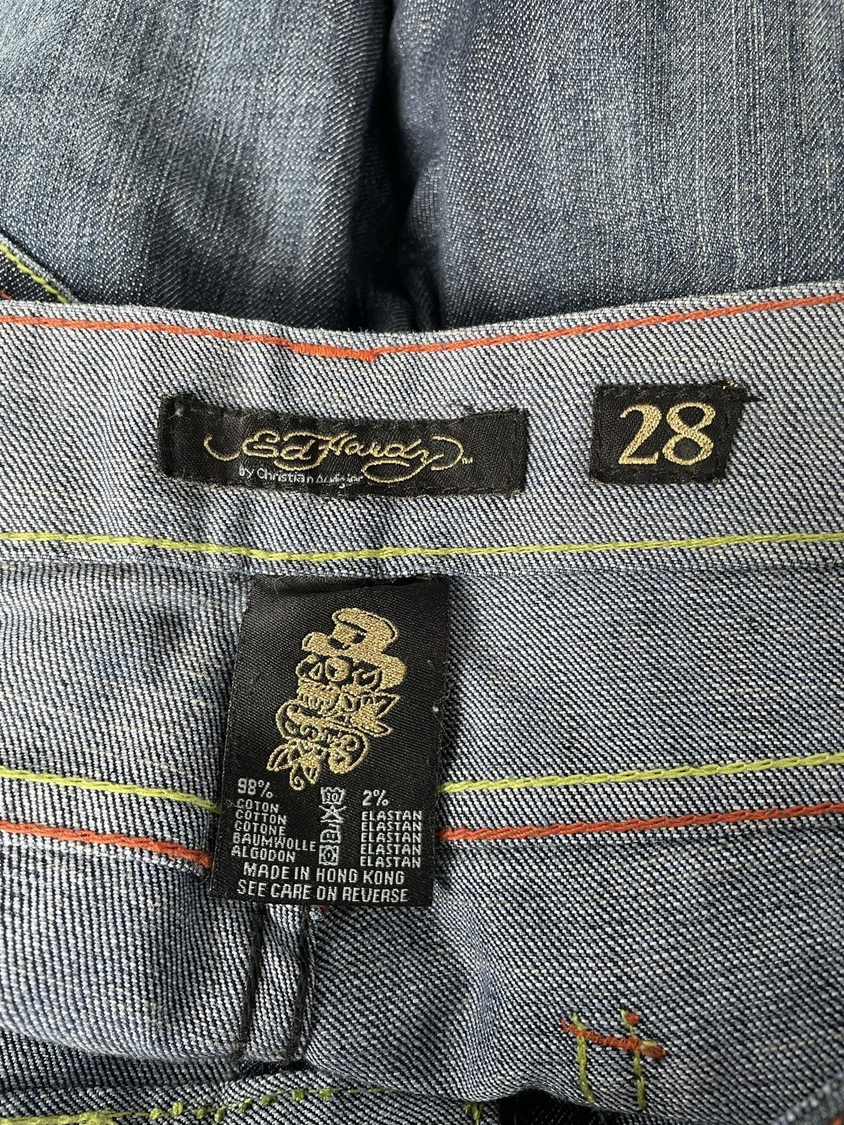 Ed Hardy × Vintage Ed Hardy Vintage Y2k Low Rise Denim Trousers Jeans Drip Swag Size 28" / US 6 / IT 42 - 11 Thumbnail