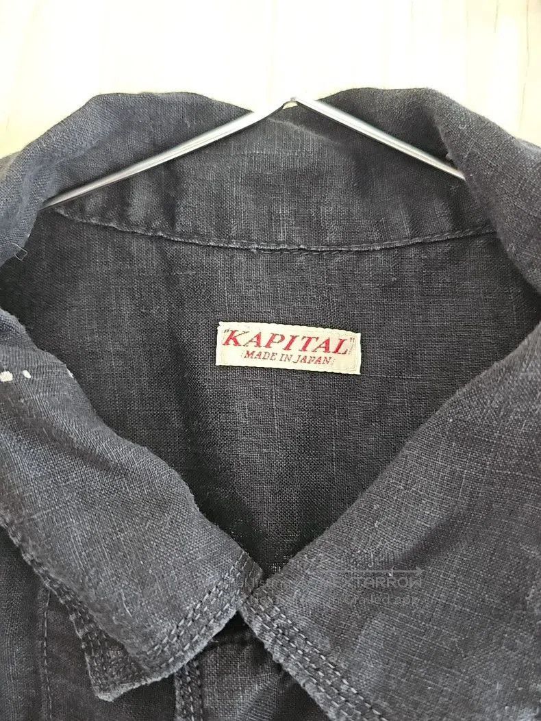Kapital Black Linen Short Sleeve Shirt by Kapital. Size US L / EU 52-54 / 3 - 3 Thumbnail