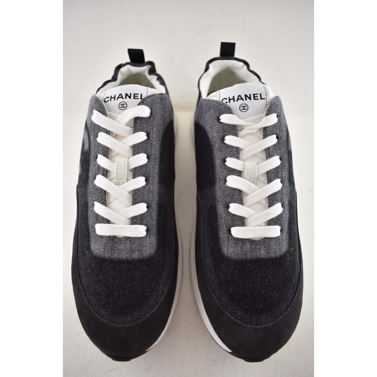 Chanel Mens Denim CC Logo Lace Up Low Top Trainer Sneaker Size US 11 / EU 44 - 7 Thumbnail