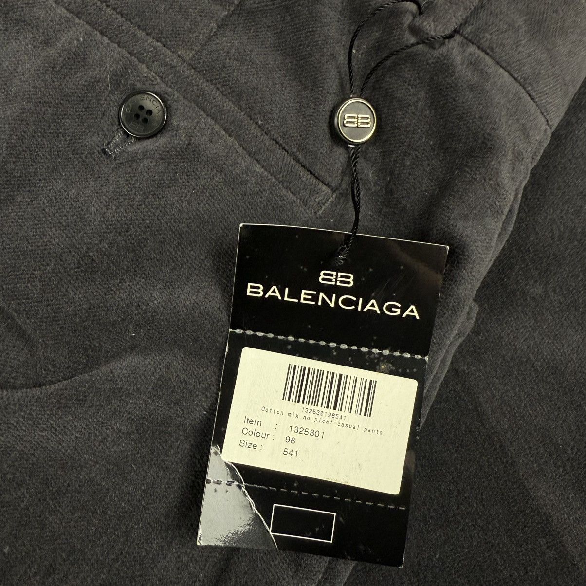 Balenciaga 90s Vintage Balenciaga BB Logo Velvet Pants Size US 34 / EU 50 - 6 Thumbnail
