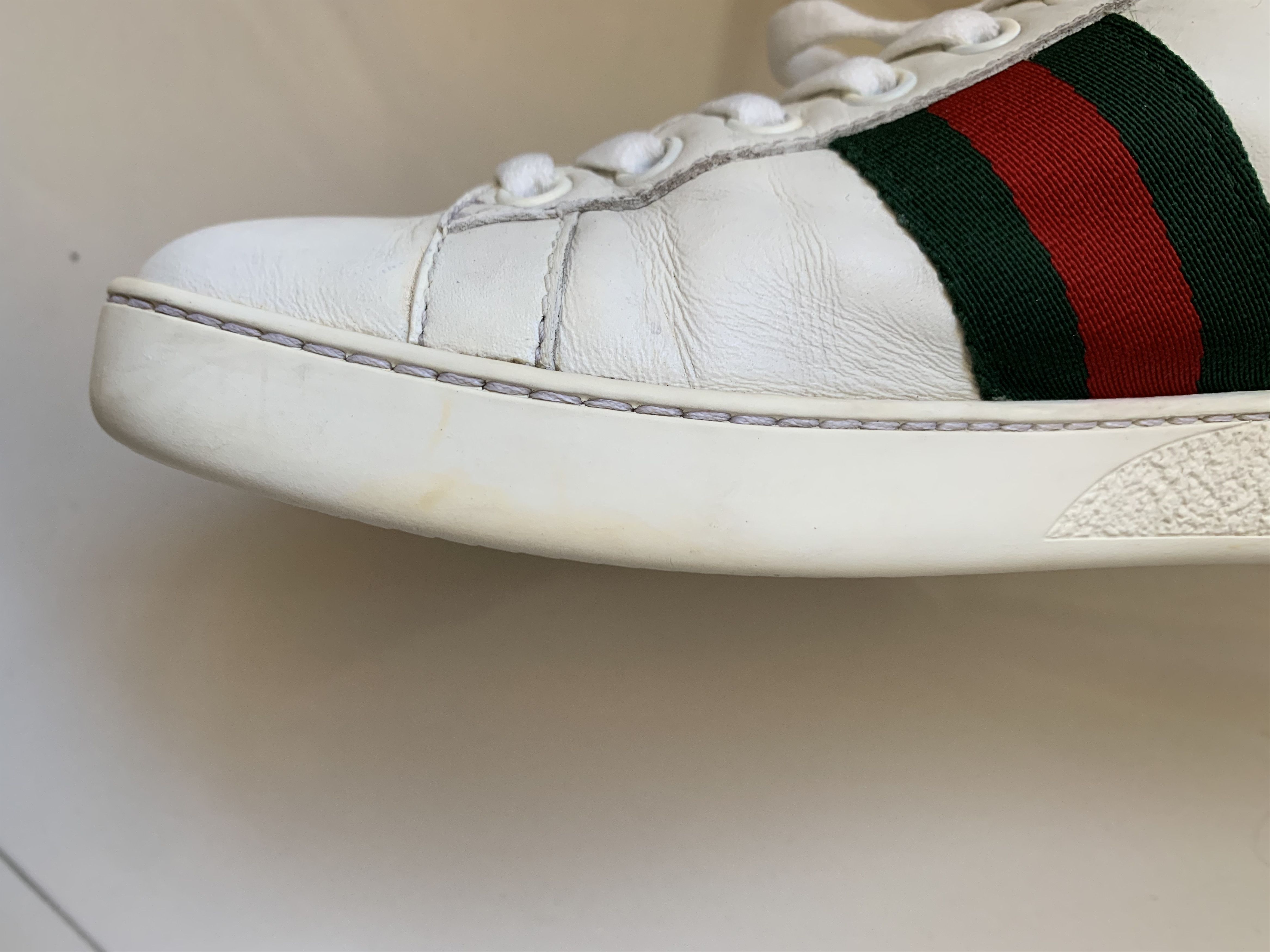 Gucci Gucci White Leather Pearl Studded Ace Low Sneakers EU 35 Size US 5 / IT 35 - 20 Thumbnail