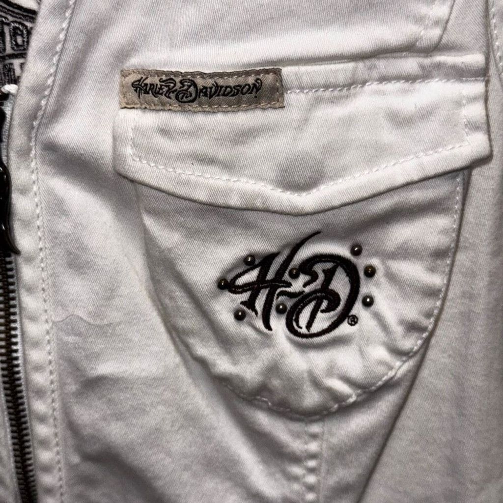 Harley Davidson HARLEY DAVIDSON White Cotton Vest Women's Size Large Size L / US 10 / IT 46 - 2 Thumbnail