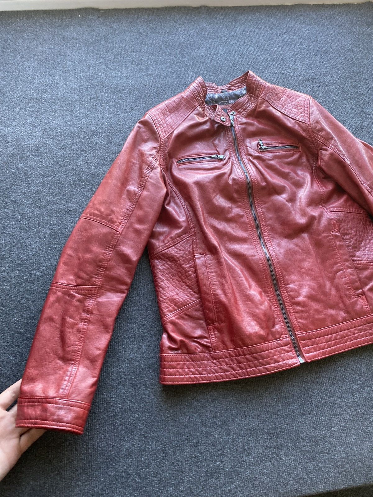 Other 🔥Opium Punk Gothic Red Leather Jacket q-21 Xl Size XL / US 12-14 / IT 48-50 - 2 Thumbnail