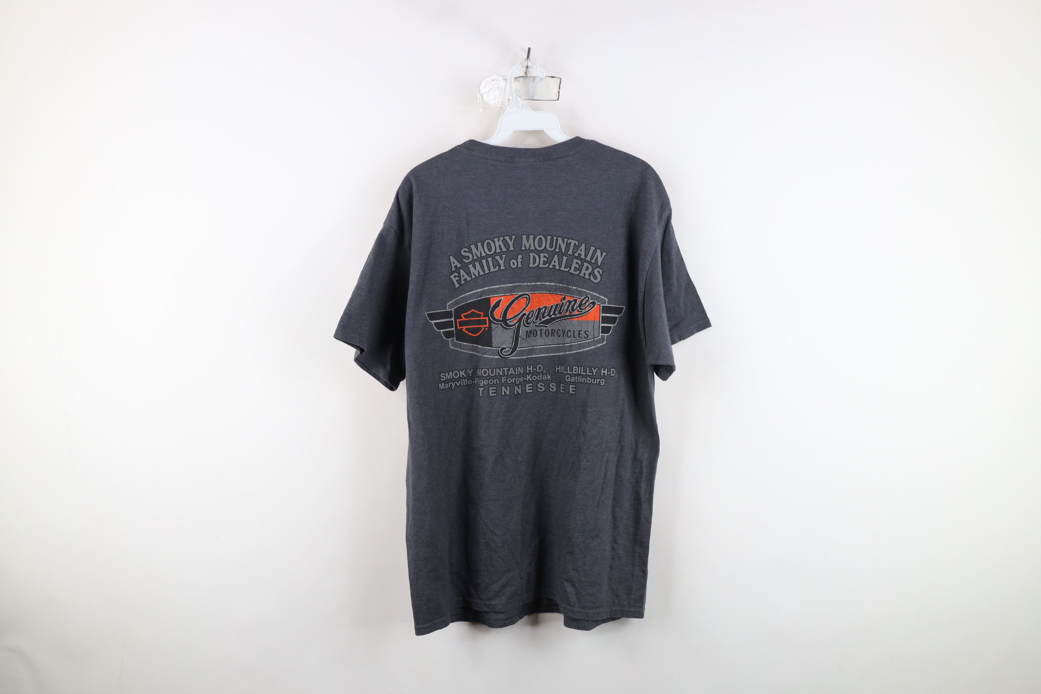 Harley Davidson Vintage Y2K Harley Davidson Spell Fire Flames Pocket T-Shirt Size US L / EU 52-54 / 3 - 10 Thumbnail