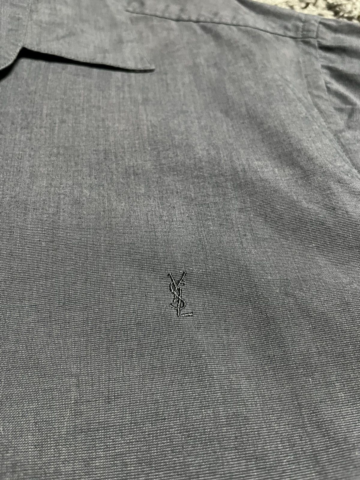 Yves Saint Laurent YSL Dark Grey Anthracite Long Sleeve Button Up Shirt Size US XL / EU 56 / 4 - 3 Thumbnail