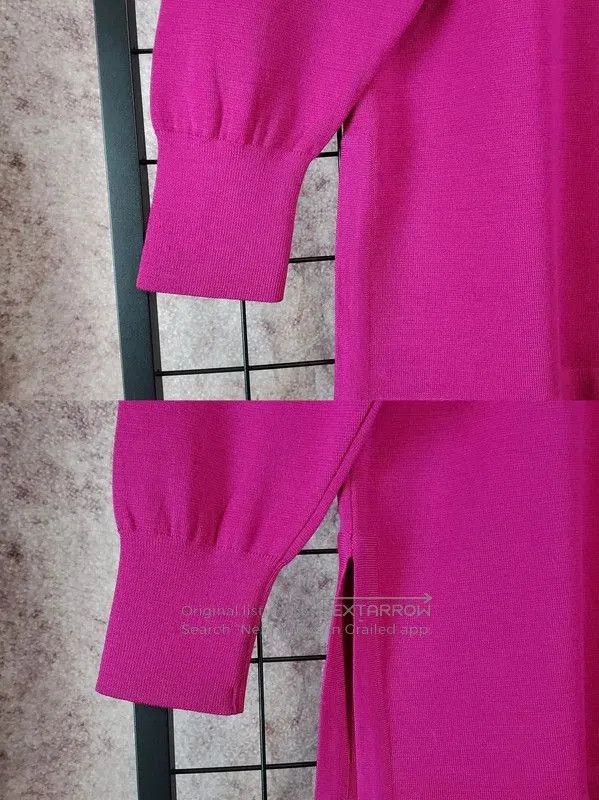 Yves Saint Laurent YSL Pink Wool Long Sleeve Knit Sweater . Size L / US 10 / IT 46 - 7 Thumbnail