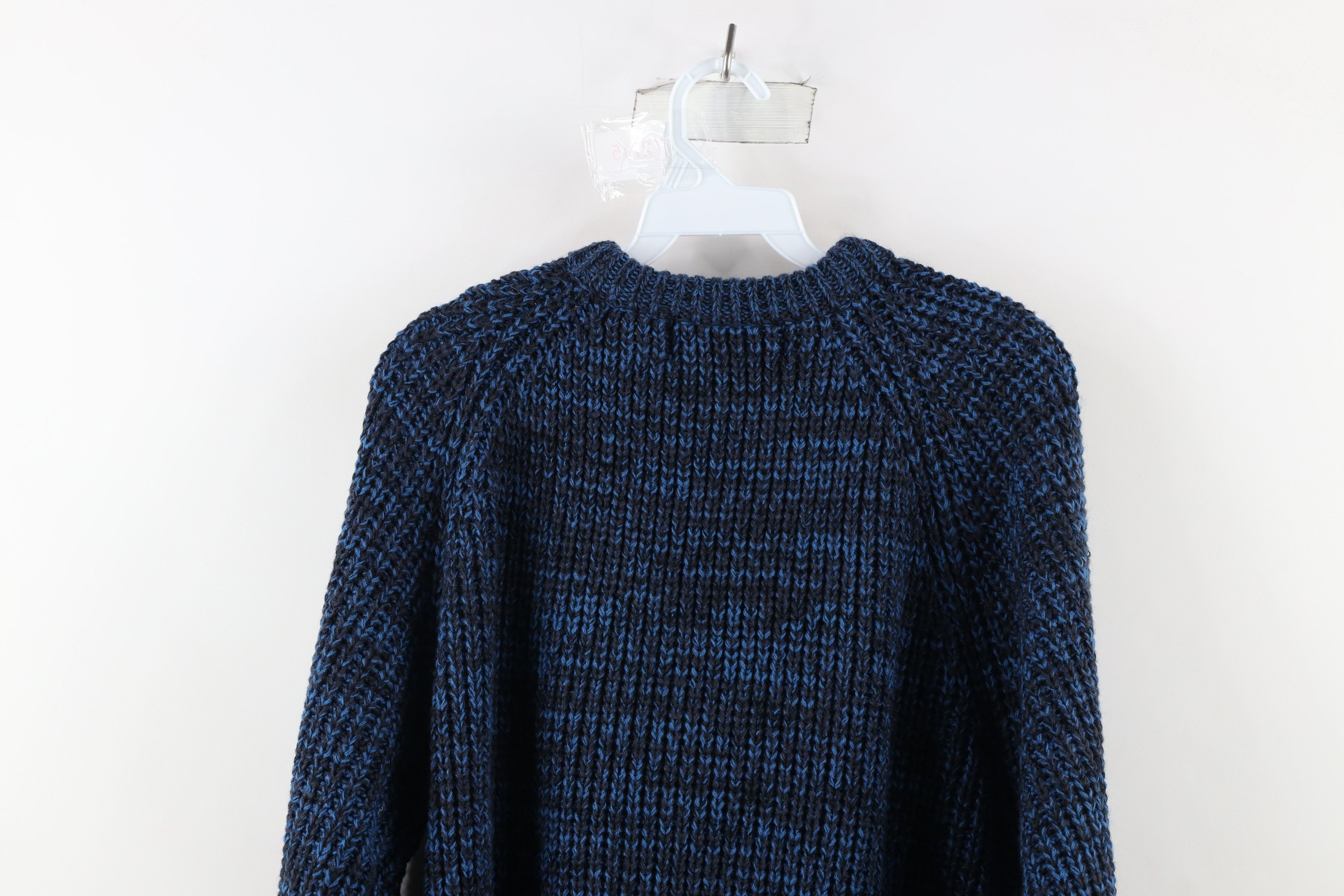 Vintage Vintage 90s Streetwear Ribbed Knit Crewneck Sweater Blue Size US M / EU 48-50 / 2 - 6 Thumbnail