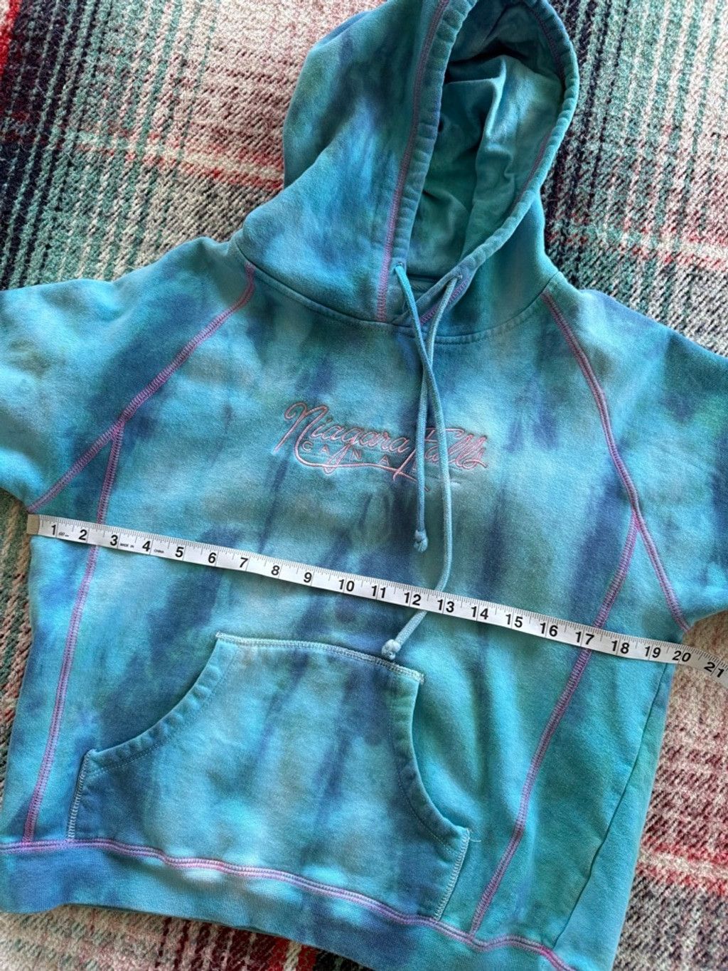 Vintage Vintage Blue Tie-Dye Niagara Falls Hoodie M Size M / US 6-8 / IT 42-44 - 6 Thumbnail