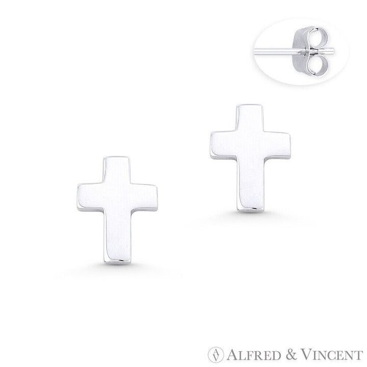 Other Latin Cross Christian Charm Stud Earrings w/ Push-Back Size ONE SIZE - 1 Preview