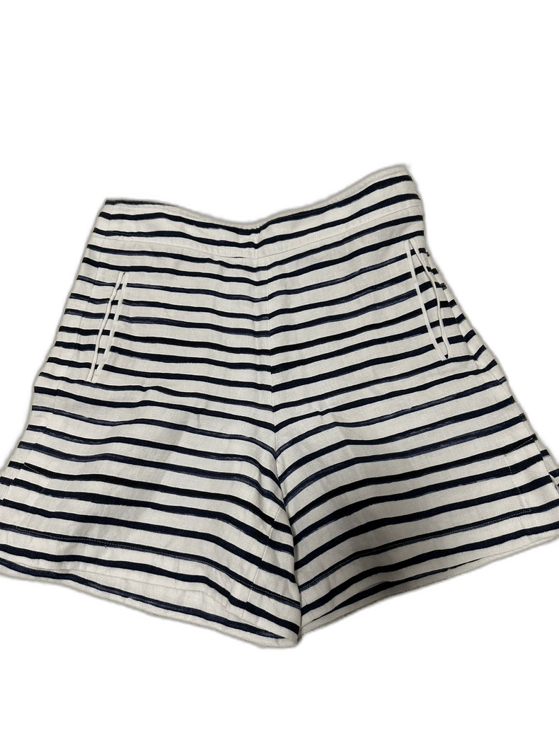 Loro Piana Loro Piana White Blue Striped Shorts Size US 30 / EU 46 - 1 Thumbnail