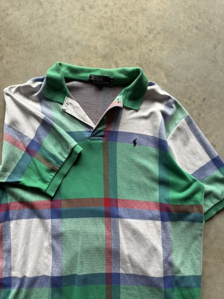 Polo Ralph Lauren Vintage Polo Ralph Lauren Plaid Polo Size US XL / EU 56 / 4 - 3 Thumbnail