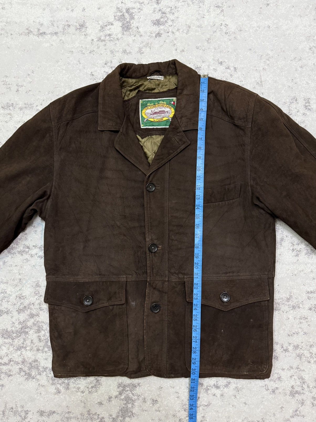 Vintage Vintage Victory Boat Line Suede Brown Jacket Wool lined Size US L / EU 52-54 / 3 - 17 Thumbnail