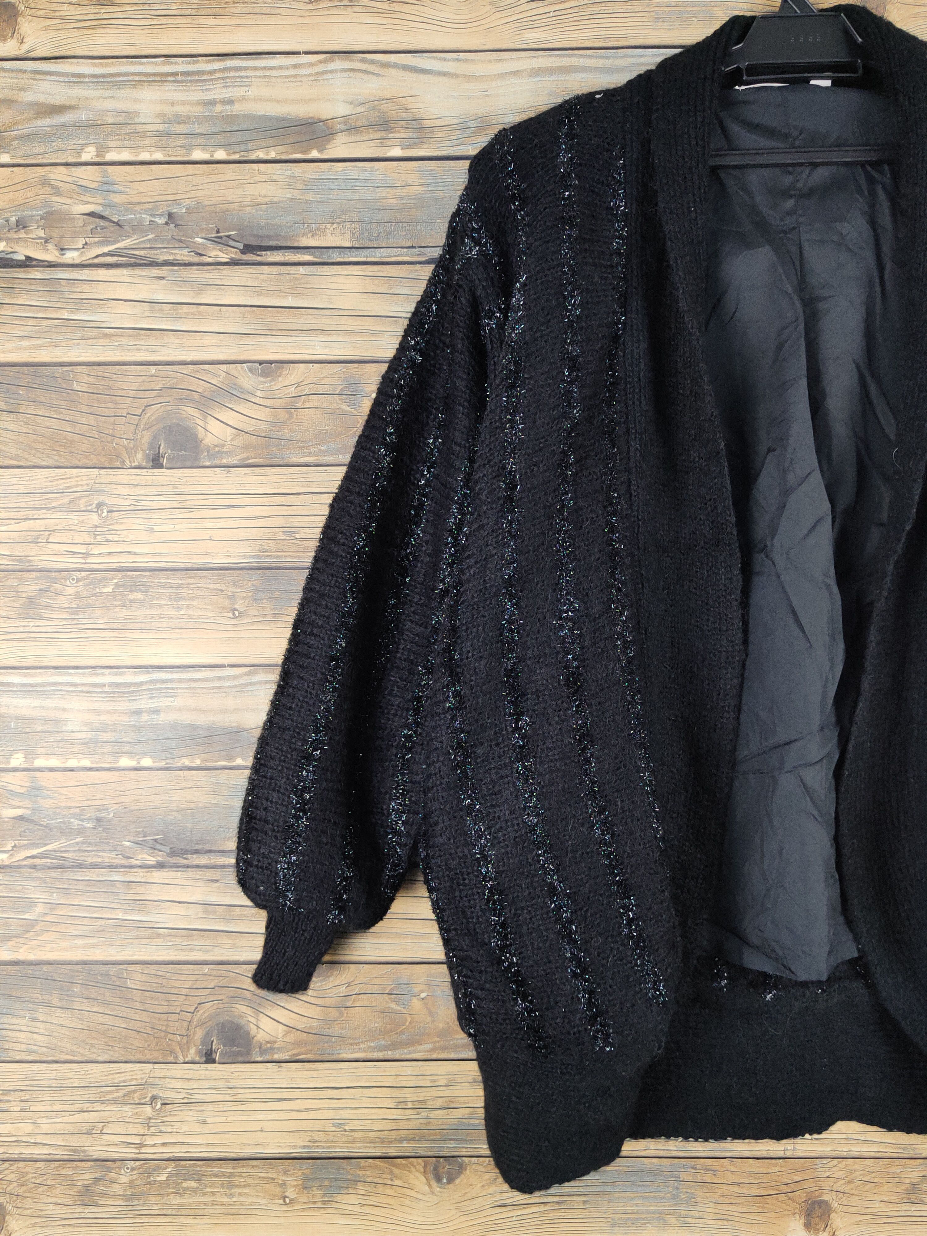 Homespun Knitwear Femme de Jour Black Knitwear Cardigan #W2116 Size L / US 10 / IT 46 - 3 Thumbnail