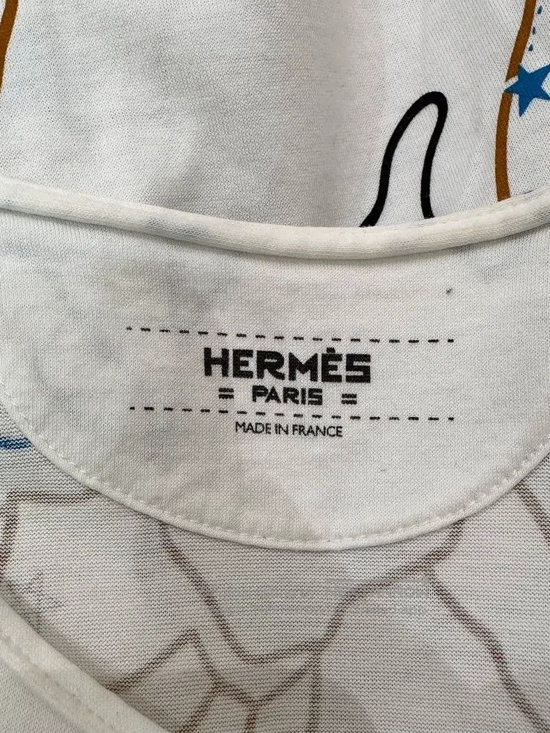 Hermes Hermes Constellation Angel Printed Short Sleeve T-Shirt Size XXS / US 00 / IT 34 - 4 Thumbnail