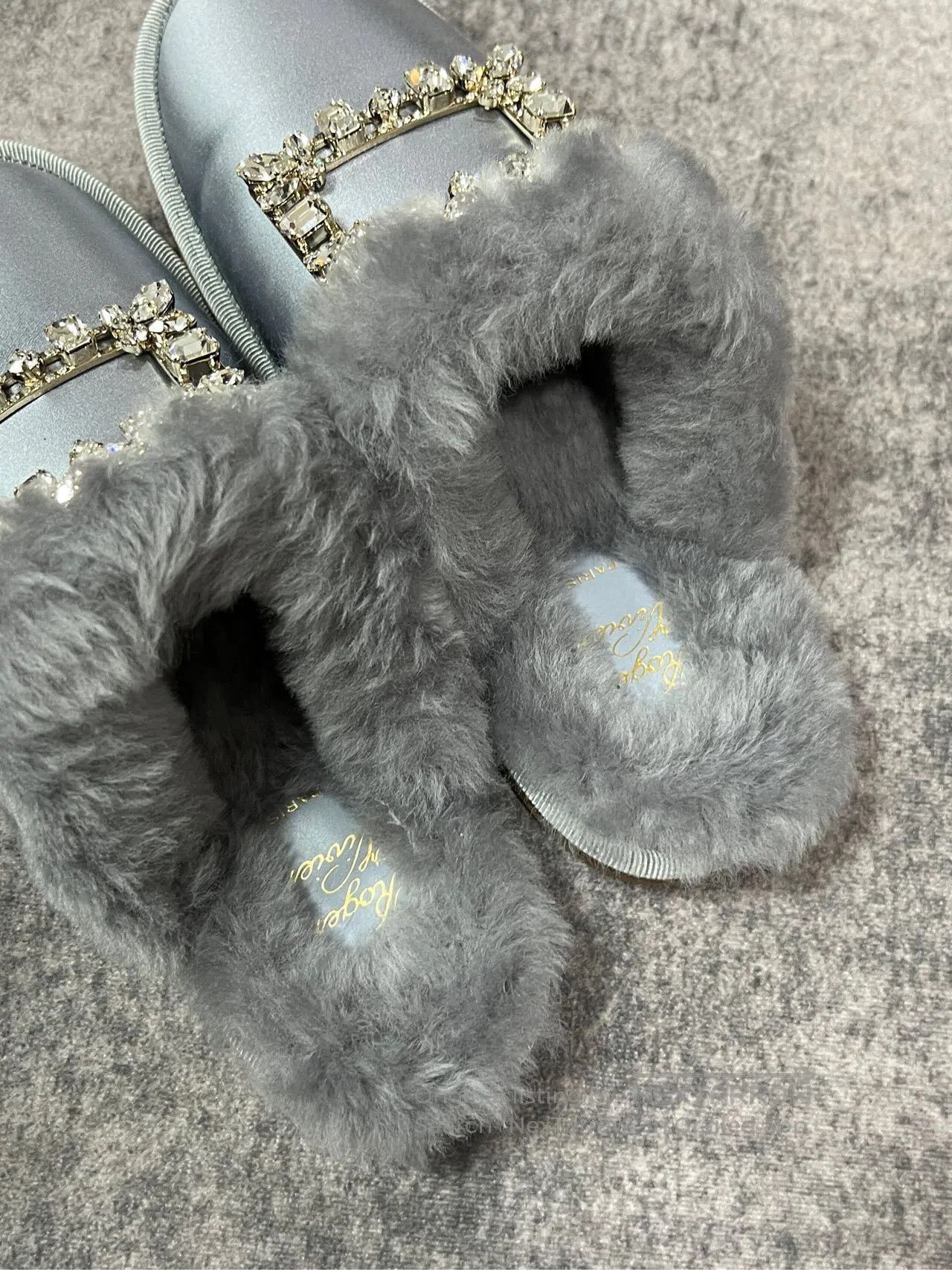 Roger Vivier Roger Vivier Crystal Button Fur Slippers| Size US 4.5 / IT 34.5 - 4 Thumbnail