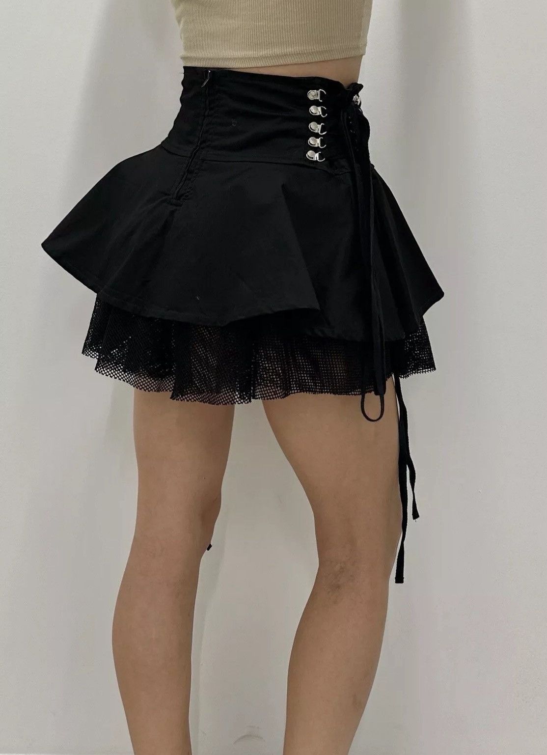 Other JawBreaker Lace-Up Sexy Mini Skirt Black Y2k gothic opium Size 27" / US 4 / IT 40 - 5 Thumbnail