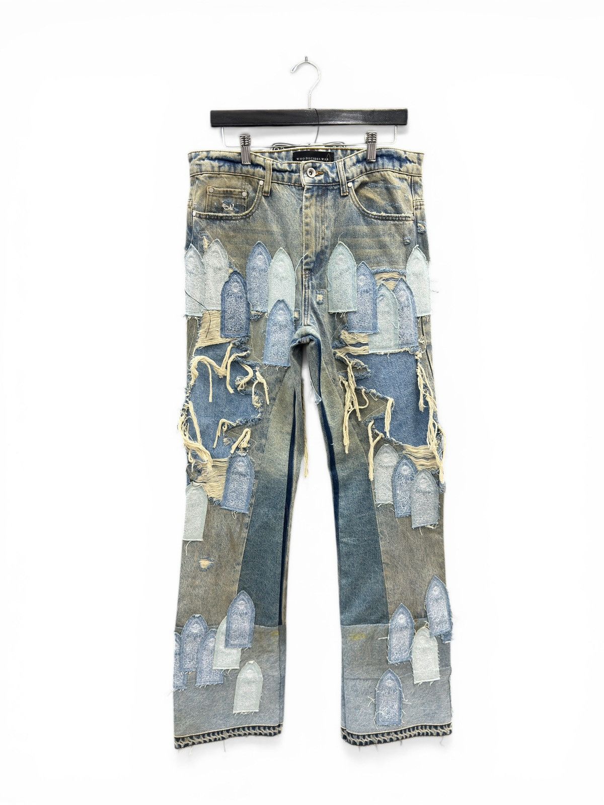 Who Decides War Who Decides War Blue Window Distressed Jeans Size US 32 / EU 48 - 1 Thumbnail