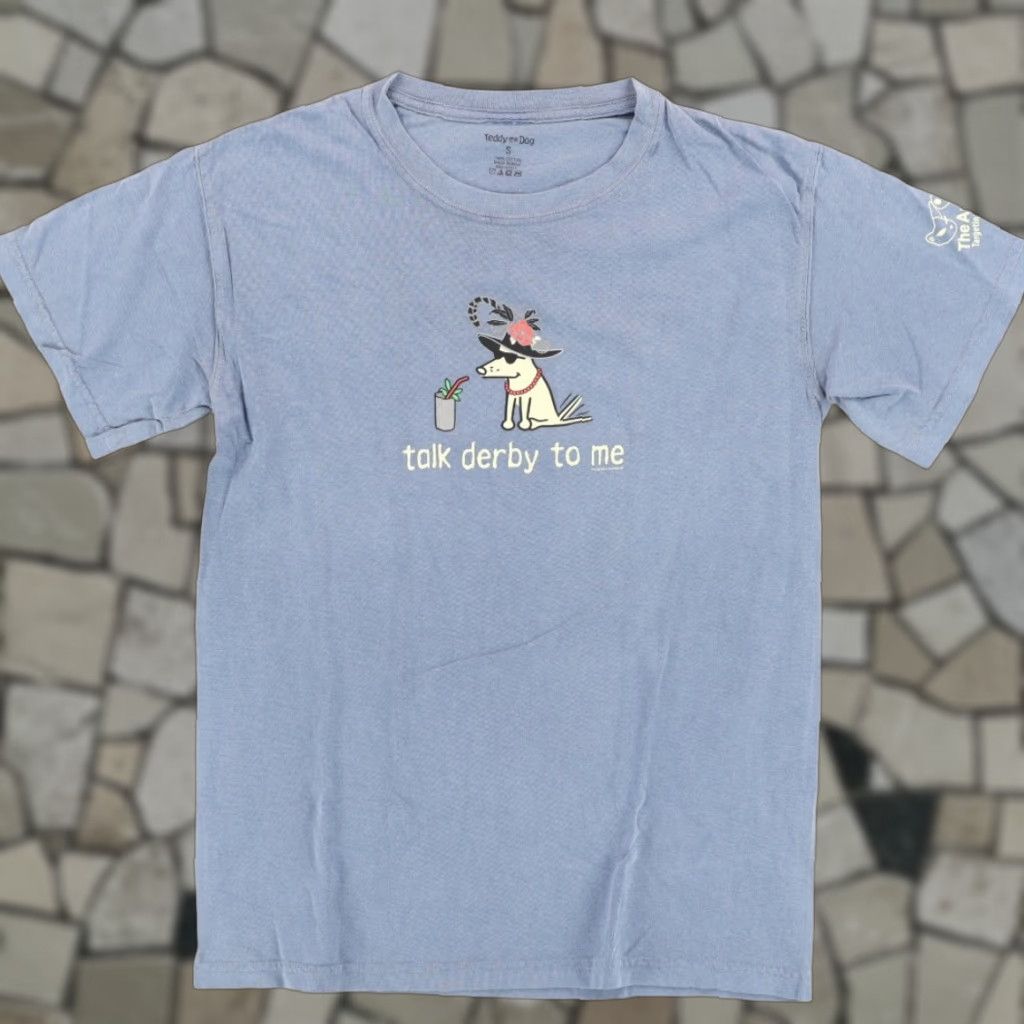 Vintage VINTAGE Teddy the Dog Talk Derby to Me Solid T-Shirt Blue Men's S Size US S / EU 44-46 / 1 - 1 Thumbnail