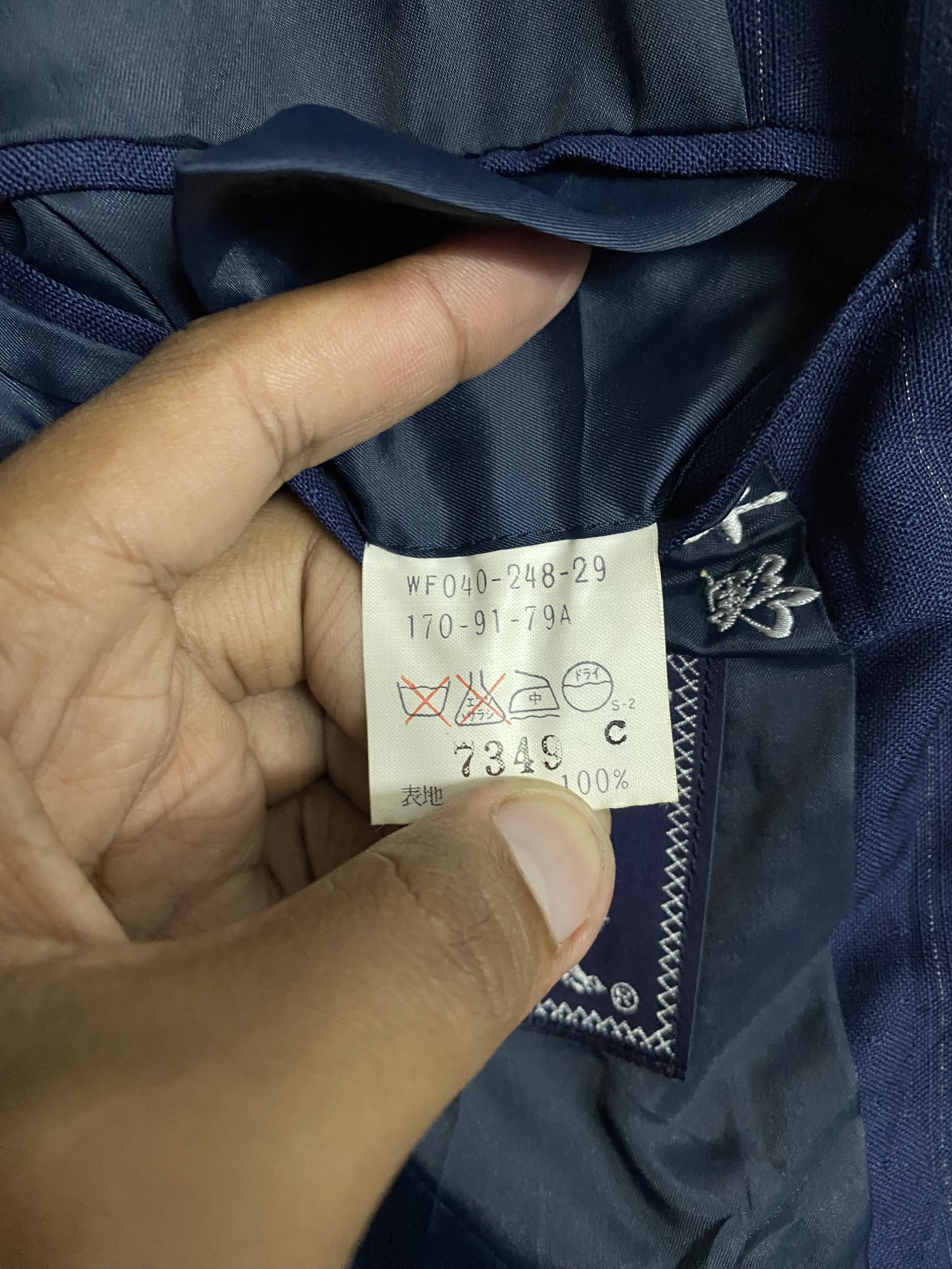 Burberry Vintage Burberrys Prorsum Navy Pinstripe Suit Jacket Size US S / EU 44-46 / 1 - 8 Thumbnail