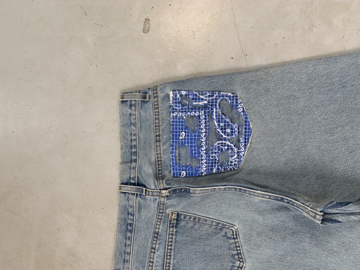 Levi's Vintage upcycled bandana patch denim shirts Size US 30 / EU 46 - 7 Thumbnail