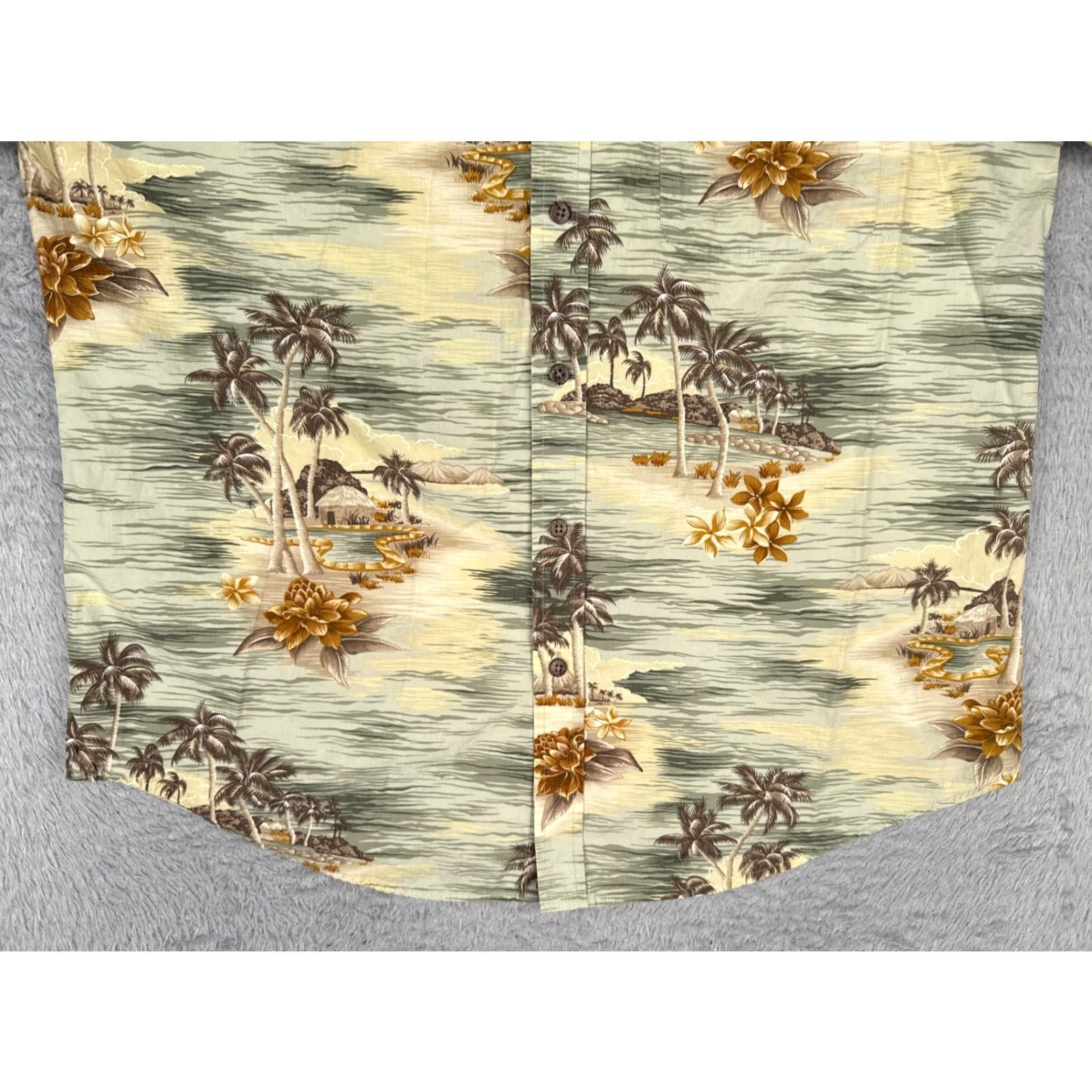 Vintage Hula Hula Shirt Men L Beige Floral Leaf Button-Up Hawaiian 100% Rayon Pocket Styles: All Seasons, Breathable, Pockets Vintage: No Size US L / EU 52-54 / 3 - 5 Thumbnail