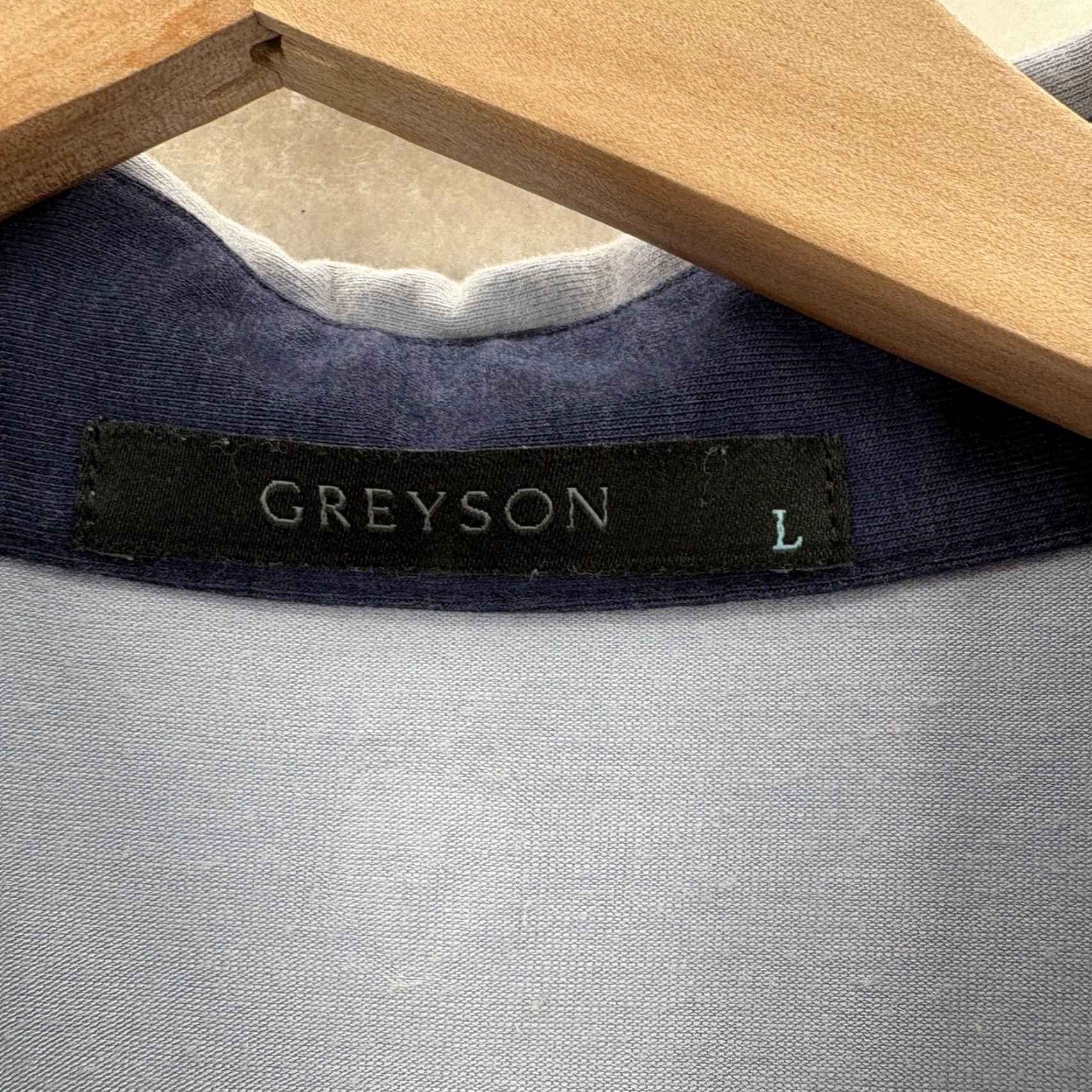 Vintage Greyson Polo Shirt Mens Large Blue Pima Cotton Modal Stretch Golf Performance Size US L / EU 52-54 / 3 - 3 Thumbnail