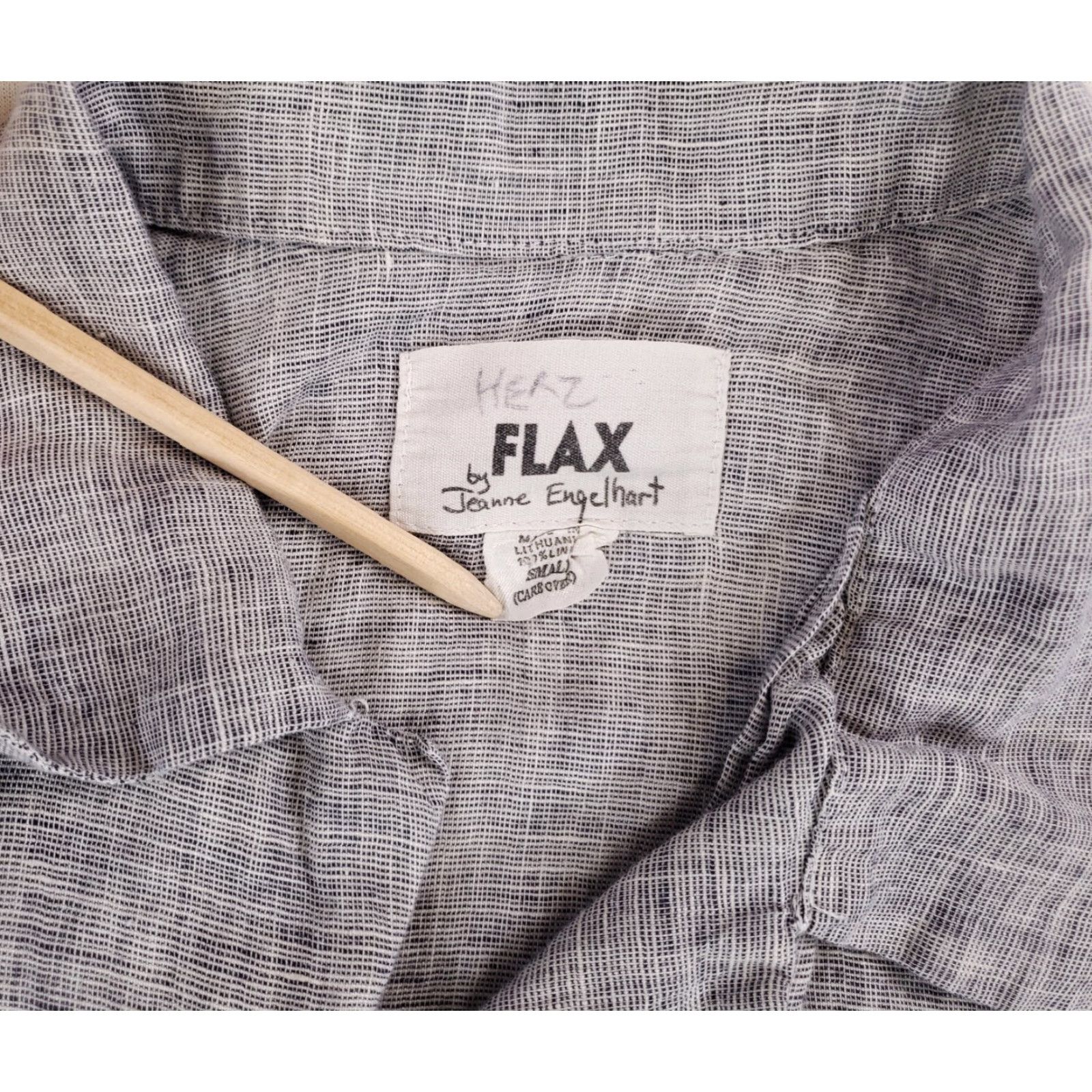 FLAX FLAX Flax Jeanne Englehart 100% Linen Short Sleeve Shirt Women's S Plus Size Gray Linen Short Sleeve Shirt Women's S Size S / US 4 / IT 40 - 2 Thumbnail
