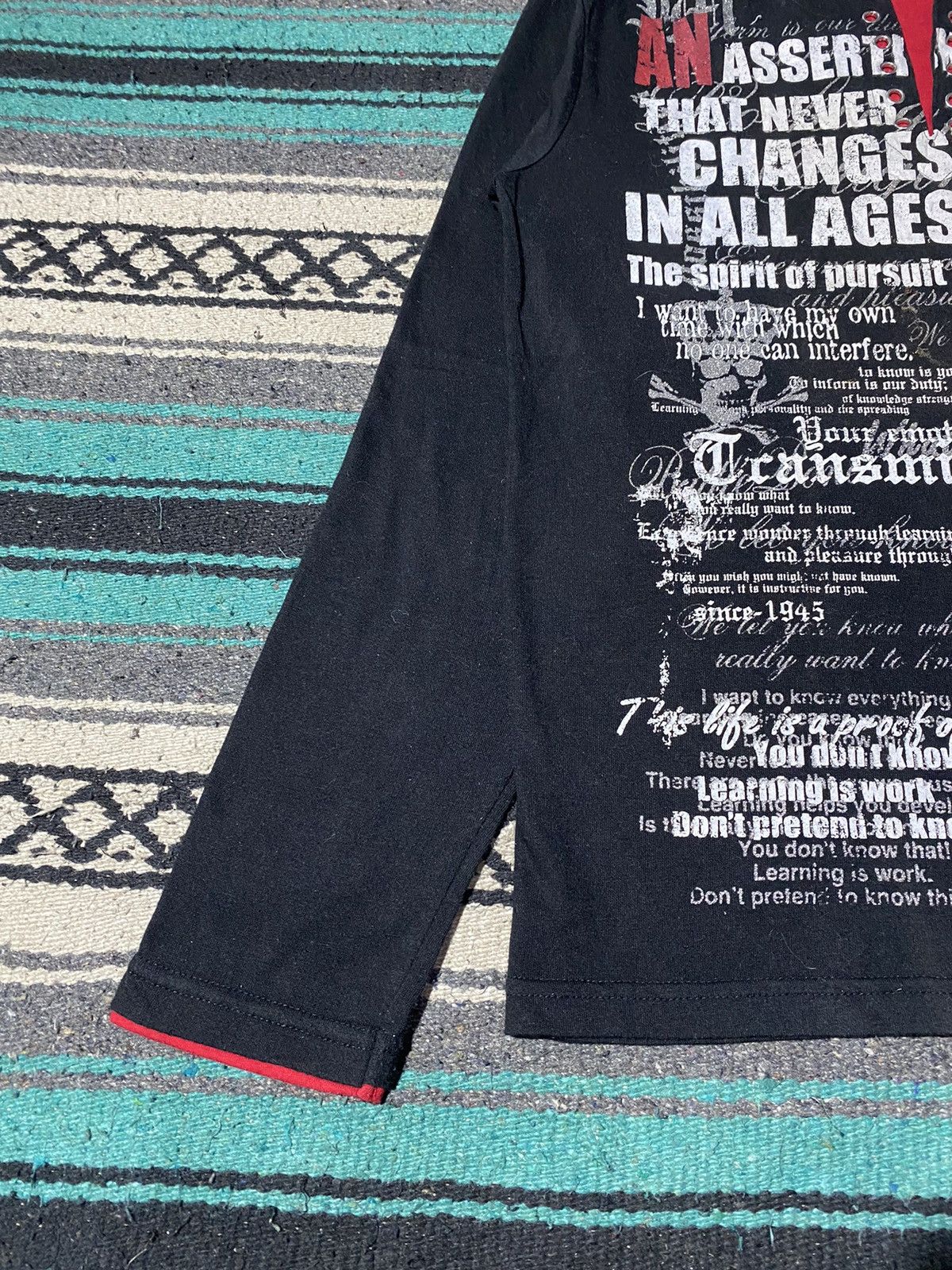 If Six Was Nine 2000s TimeStep - Skull Crazy Poem Longsleeve Size US M / EU 48-50 / 2 - 4 Thumbnail