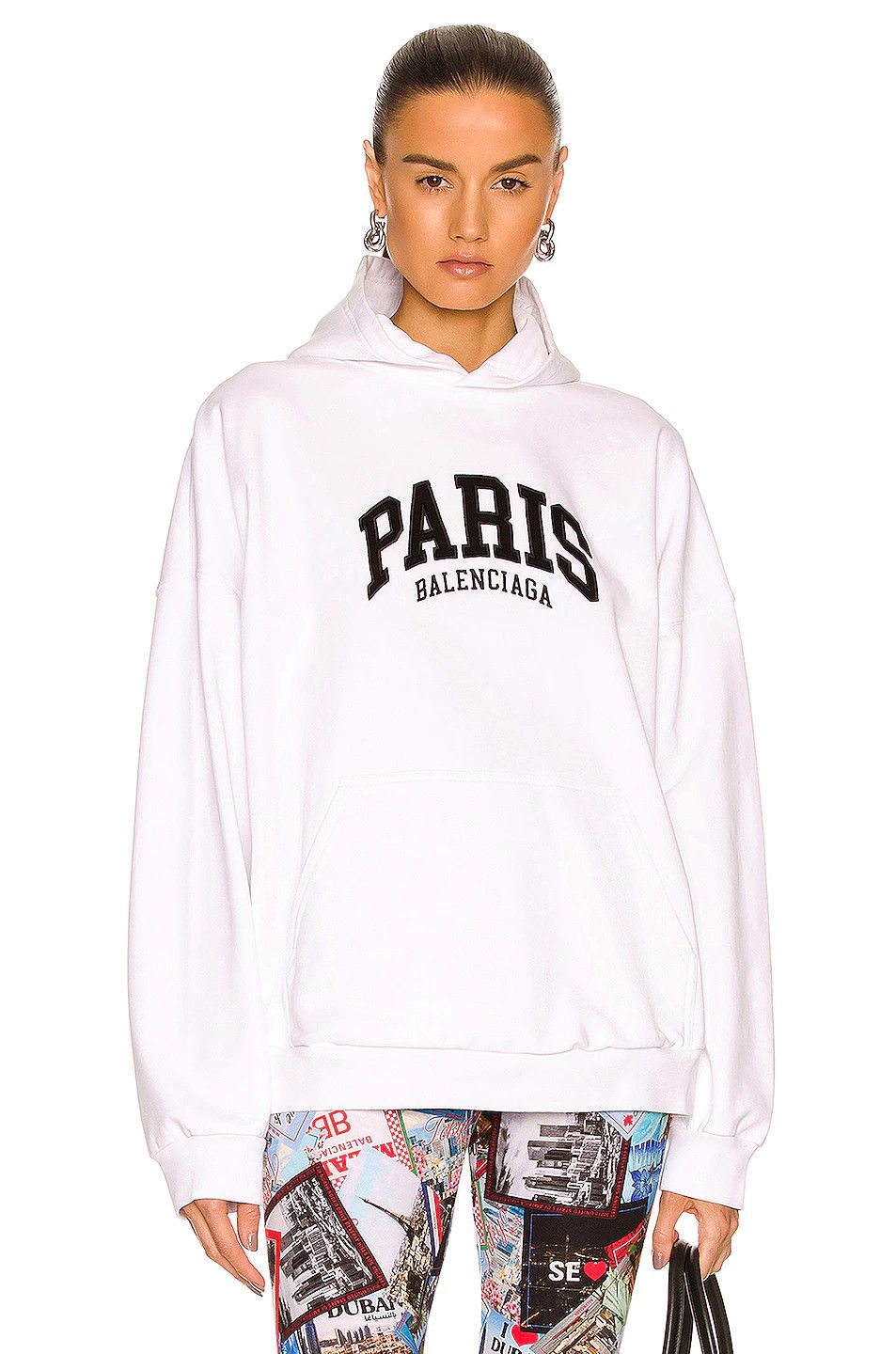 Balenciaga o1mt1gz1124 Cities Paris Hoodie Wide Fit in White Size XS / US 0-2 / IT 36-38 - 1 Thumbnail