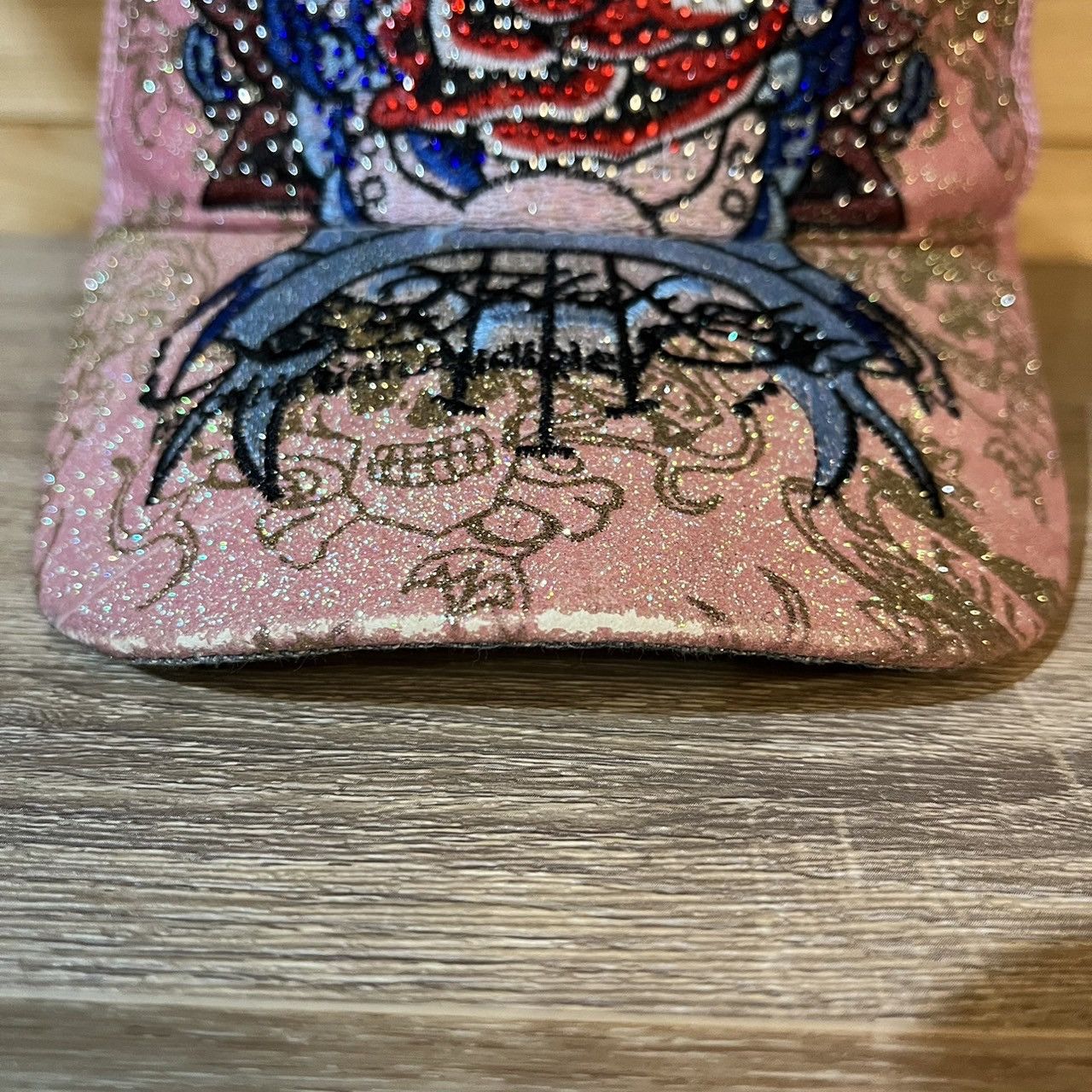 Christian Audigier vintage y2k ed hardy rose trucker hat pink Size ONE SIZE - 9 Thumbnail