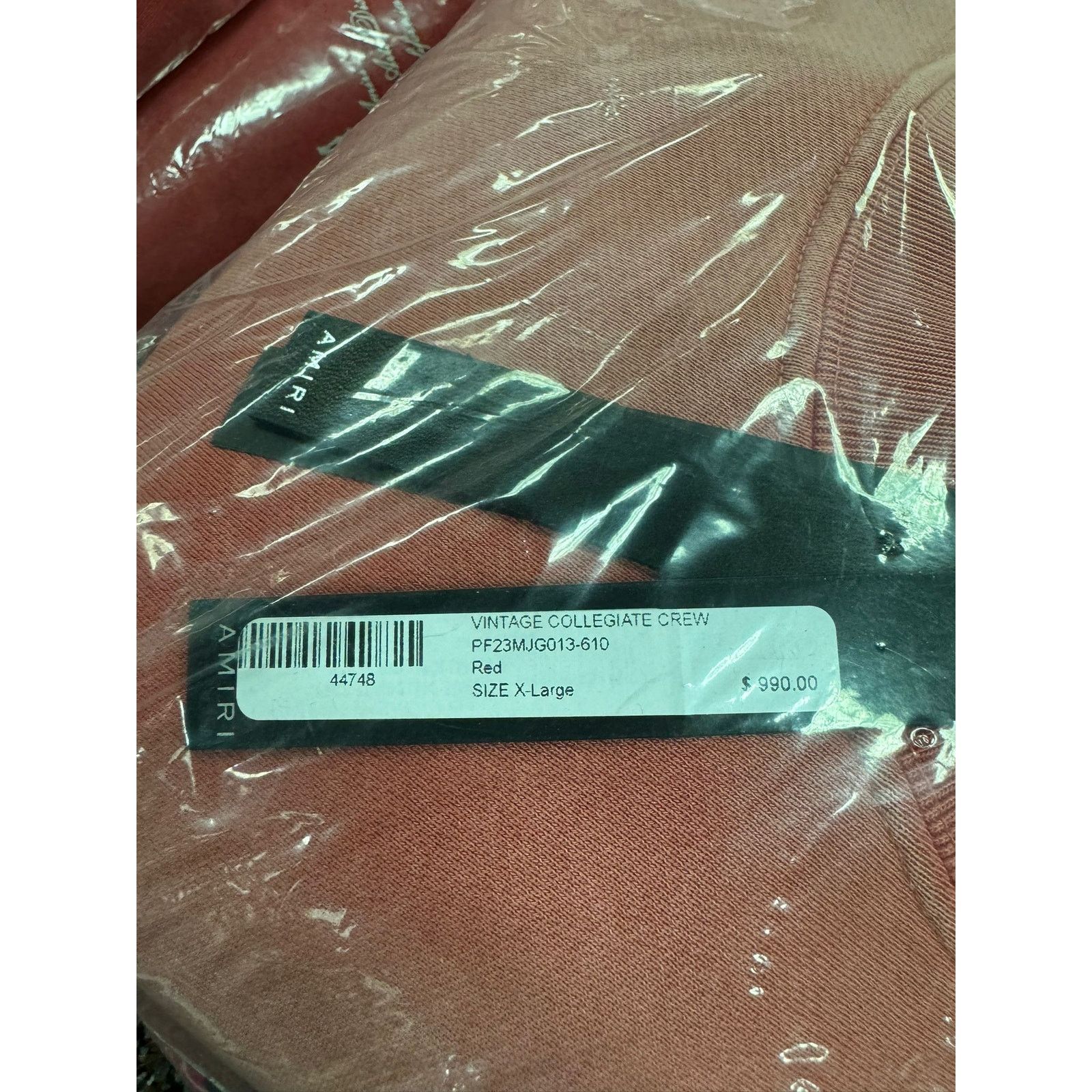 Amiri o1rshd1 Q:2 / Vintage Collegiate Crewneck Sweatshirt in Red Size US XL / EU 56 / 4 - 19 Thumbnail
