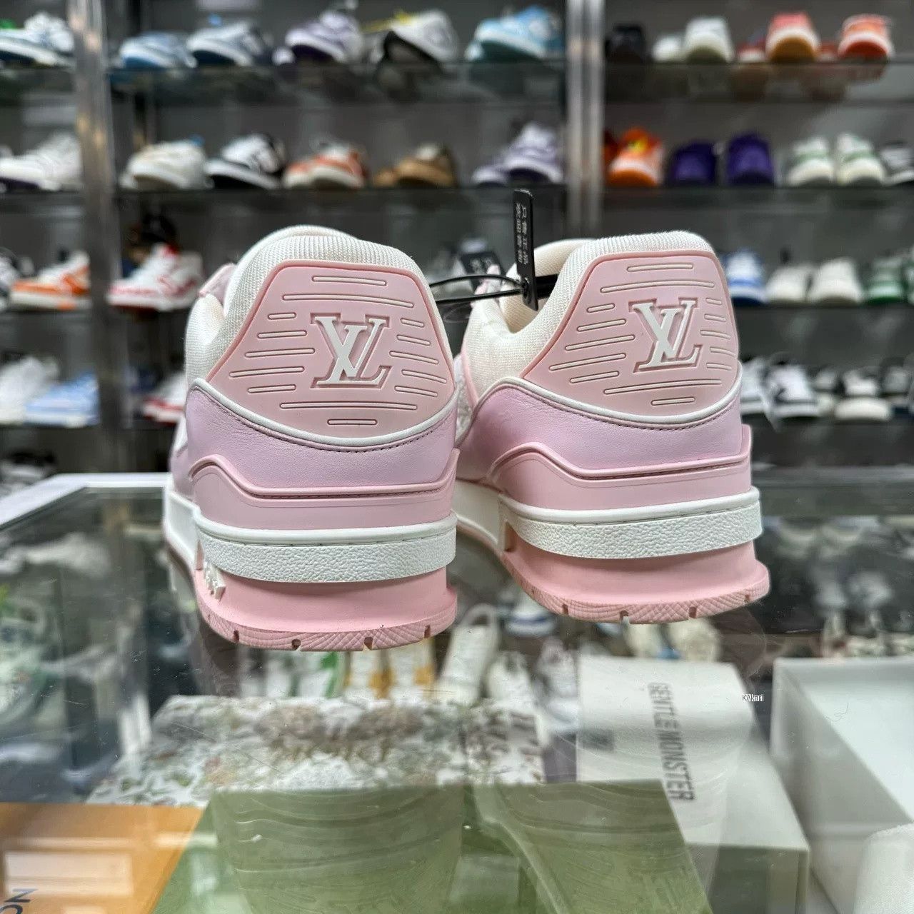 Louis Vuitton LV Trainer Pink White Print Sneakers Size US 8.5 / EU 41-42 - 6 Thumbnail