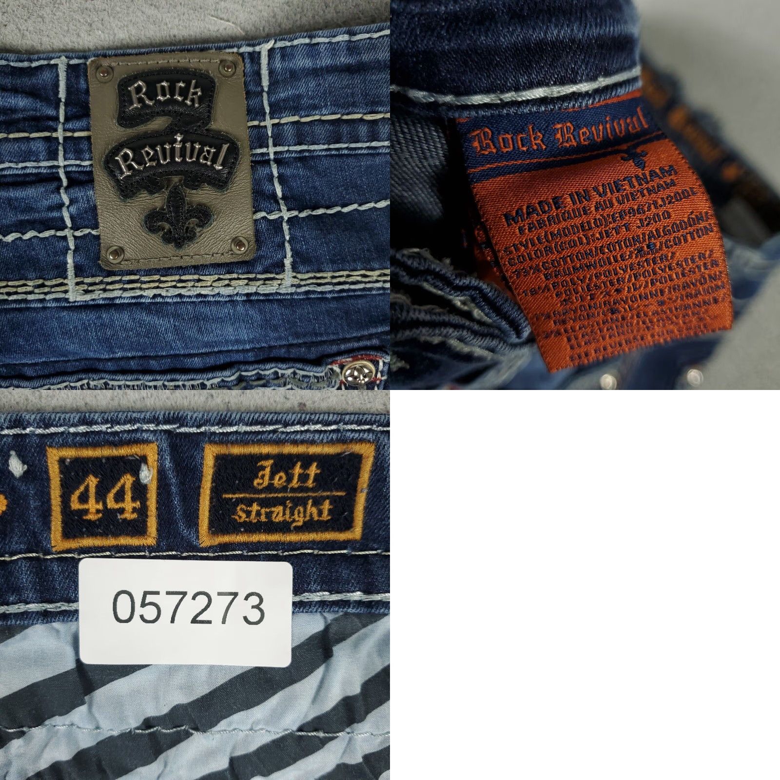 Vintage Rock Revival Bermuda Shorts Mens Size 44 Blue Denim Cut Off Regular Fit Size US 44 / EU 60 - 8 Thumbnail