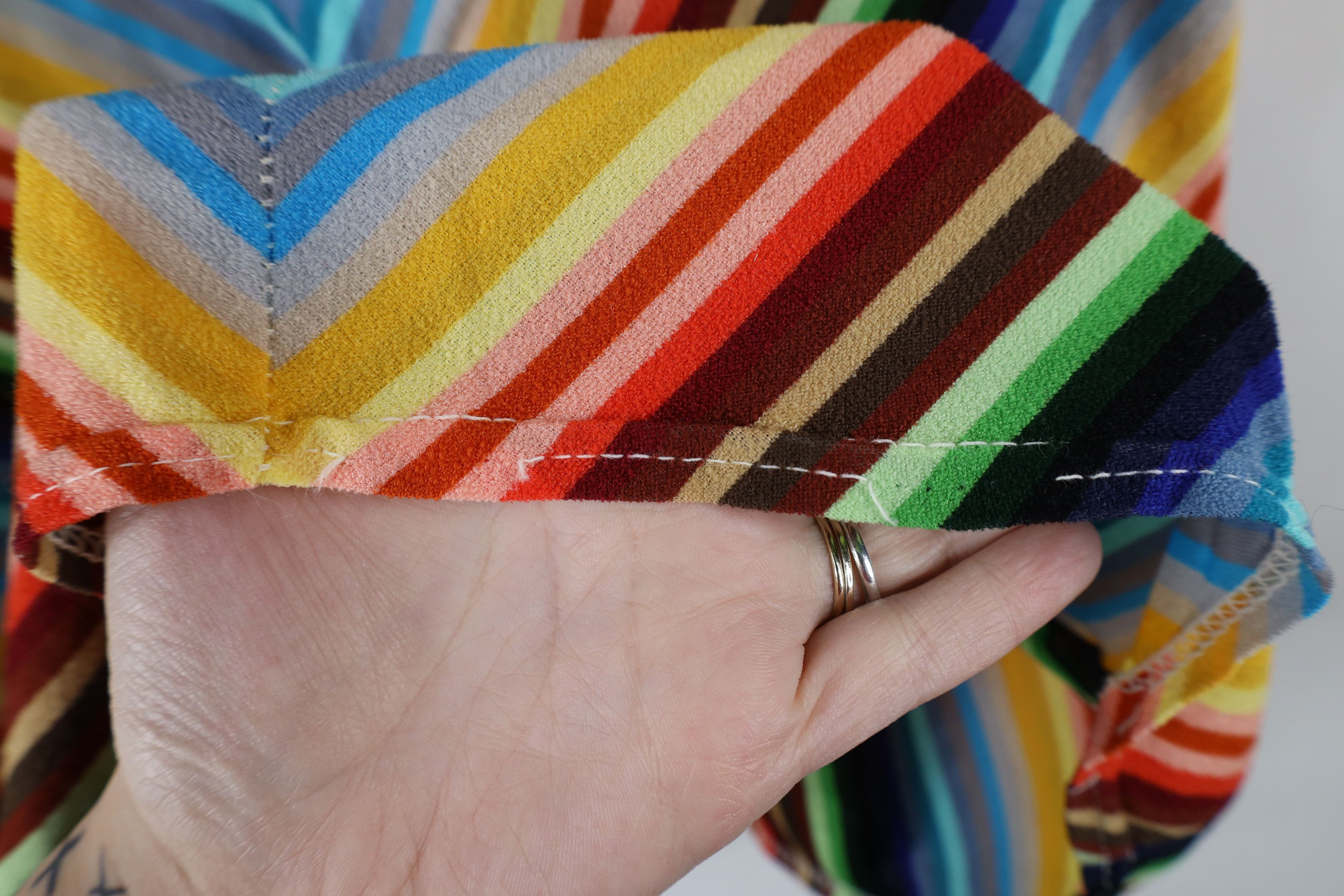 Vintage Vintage 70s Streetwear Rainbow Striped Terry Cloth Polo Size L / US 10 / IT 46 - 11 Thumbnail