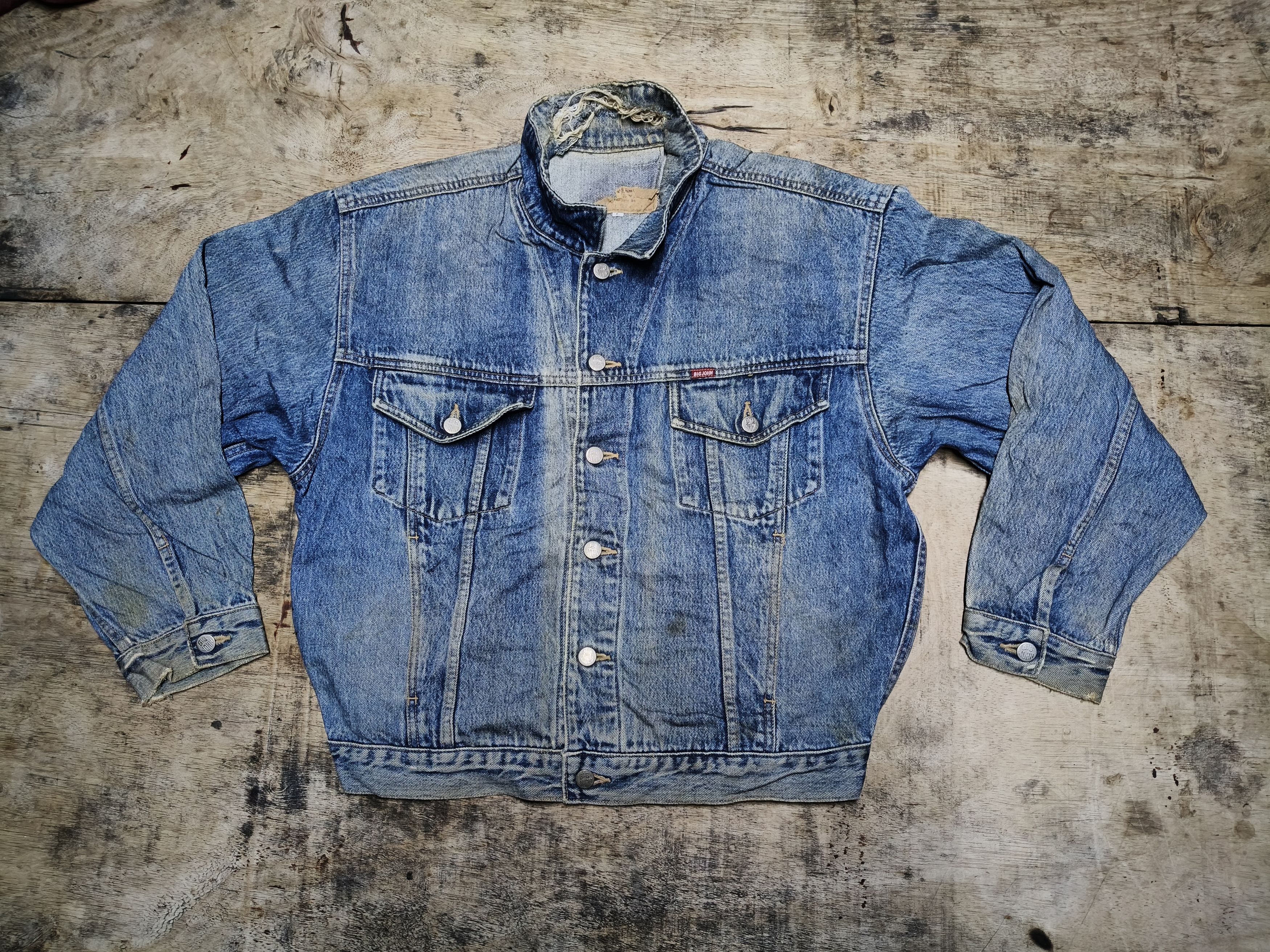 Big John Vintage Big John Distressed Denim Jacket Size US L / EU 52-54 / 3 - 3 Thumbnail