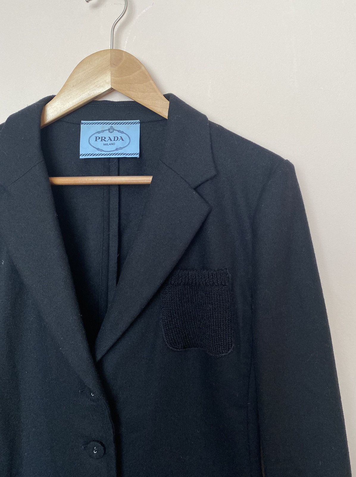 Designer × Prada 🖤 Prada Wool Designer Blazer Jacket Size L / US 10 / IT 46 - 2 Thumbnail