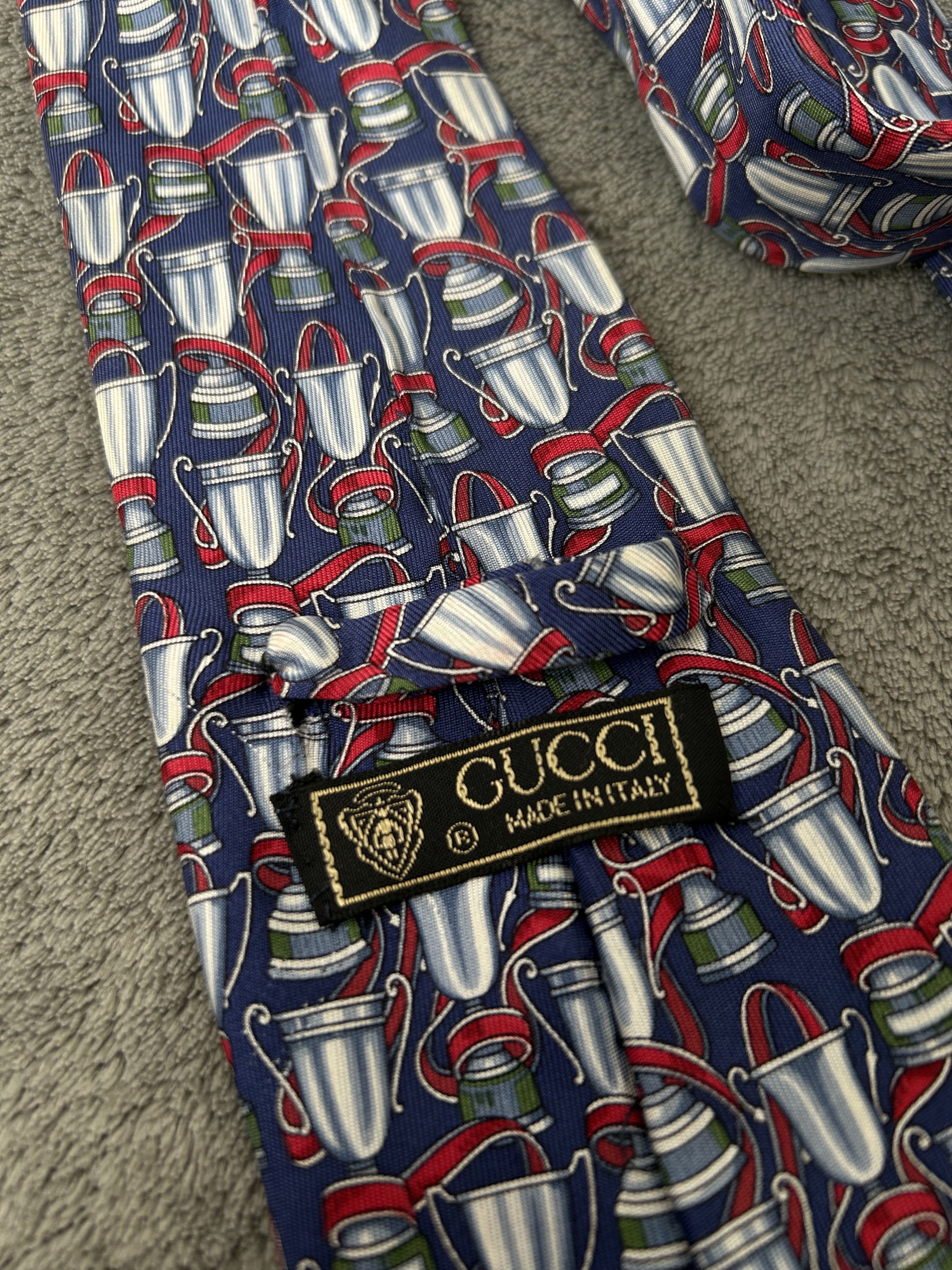 Gucci Gucci Vintage Silk Patterned Tie Size ONE SIZE - 7 Thumbnail