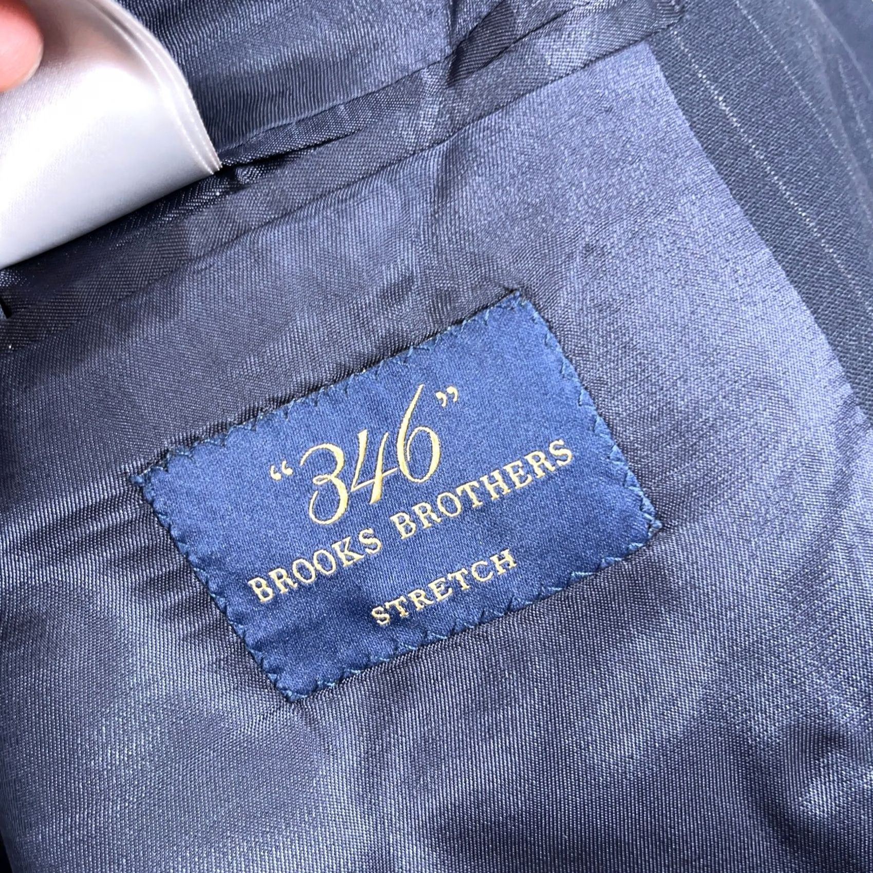 Brooks Brothers Brooks Brothers Blazer Men Size 43 L Navy Blue Striped Wool Sport Coat Jacket Size 46R - 6 Thumbnail