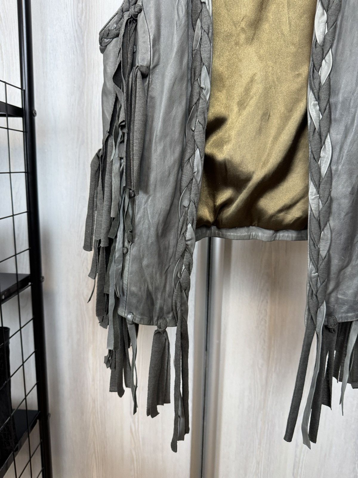 Genuine Leather Goosecraft grey leather avant garde vest women’s Size S / US 4 / IT 40 - 3 Thumbnail