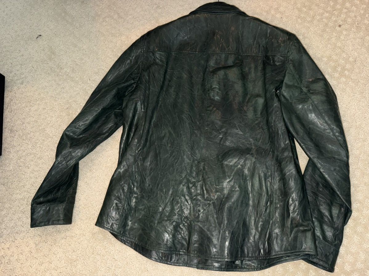 John Varvatos John Varvatos Sheep Skin Green Artisan Wash Shirt Jacket Size US L / EU 52-54 / 3 - 5 Thumbnail