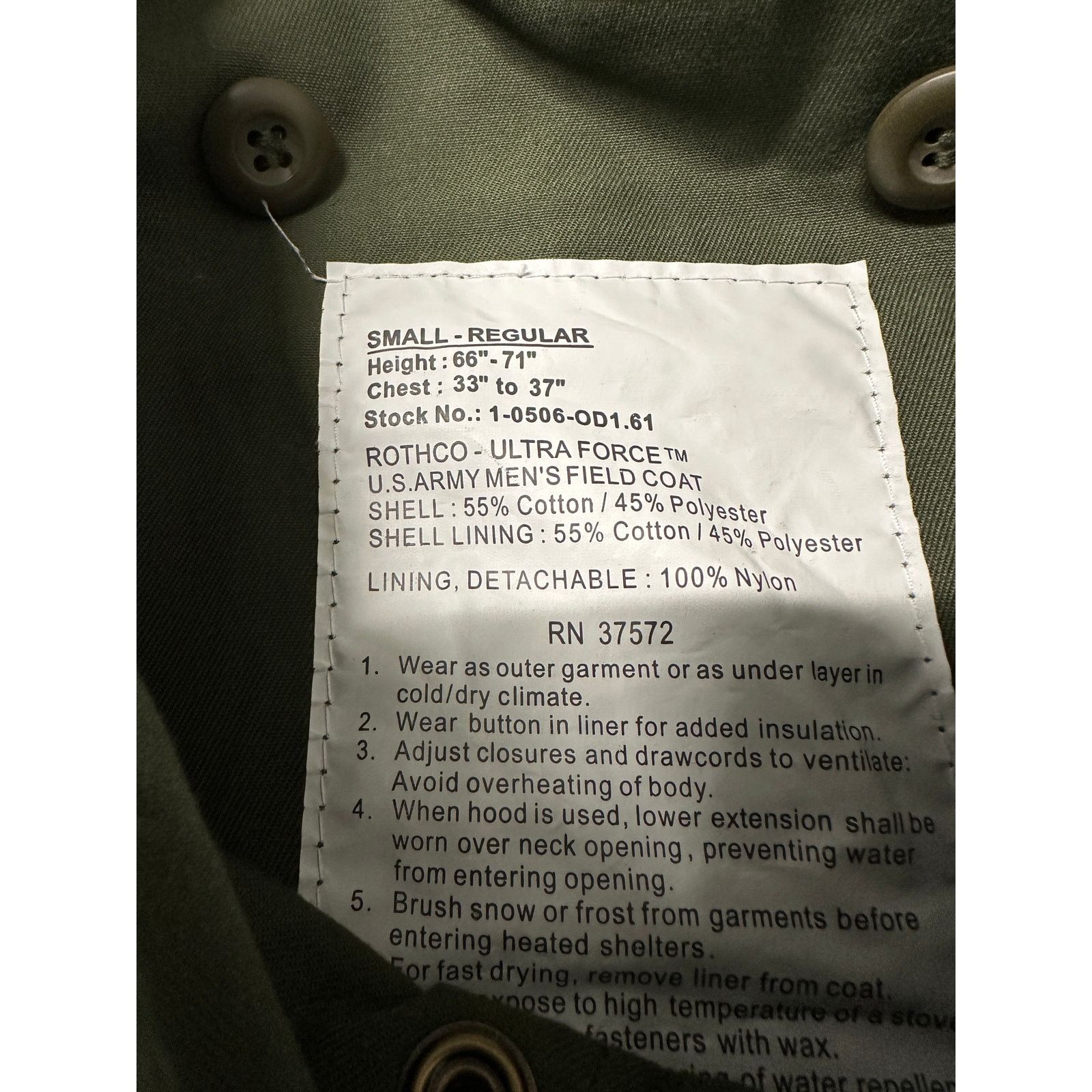 Other Rothco Mens M65 Jacket Small Size US S / EU 44-46 / 1 - 4 Thumbnail