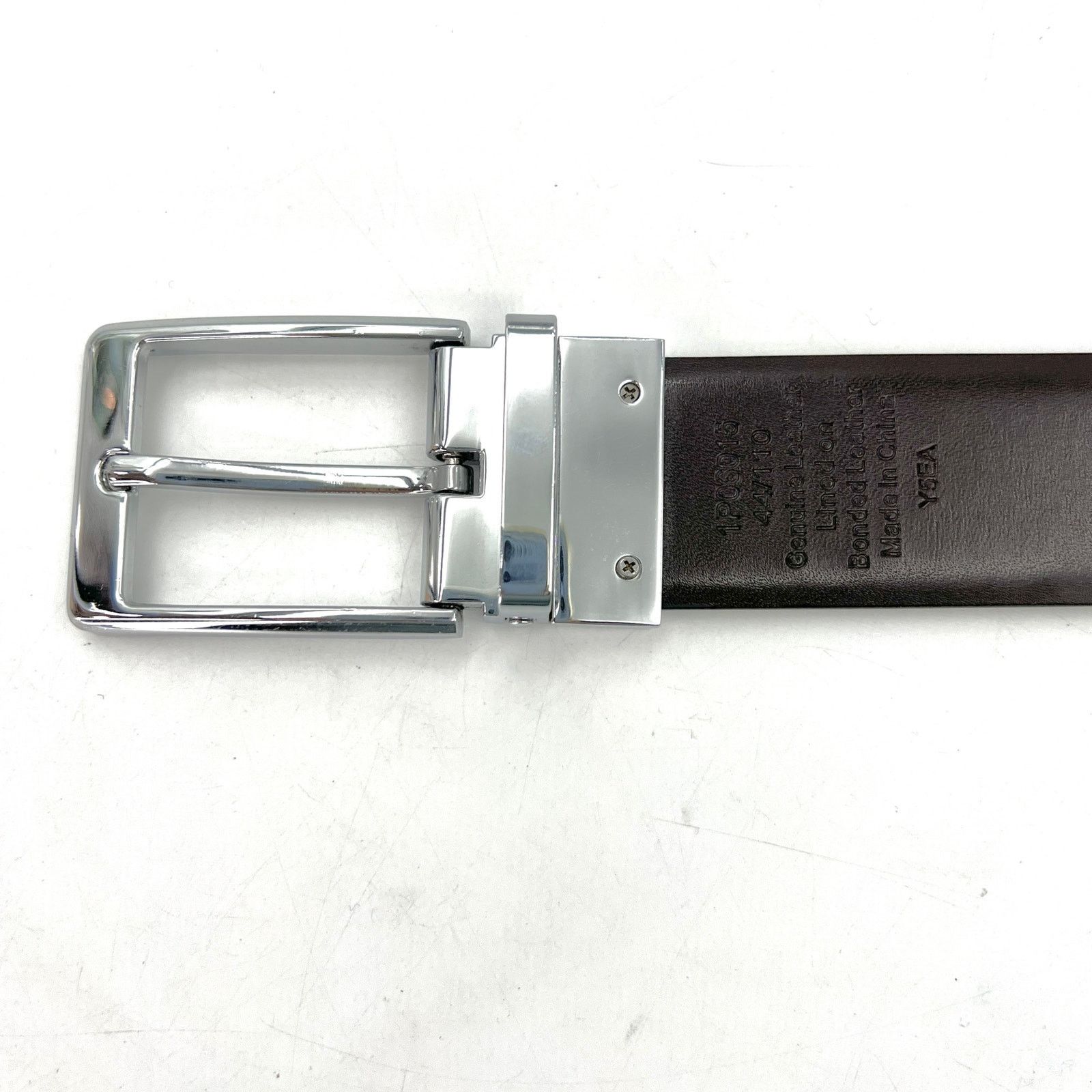 Perry Ellis Perry Ellis Reversible Buckle Leather Belt Black Brown 44 W Size 44 - 3 Thumbnail