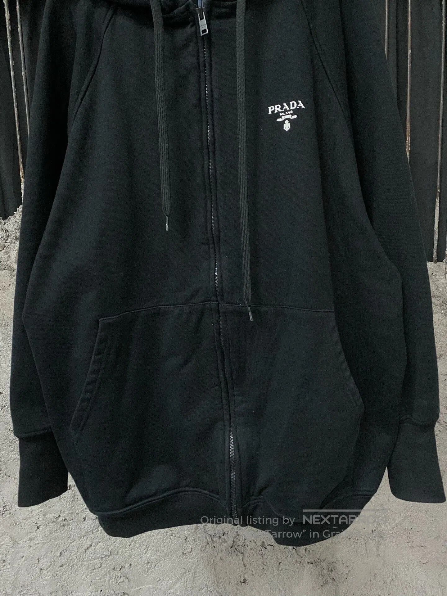 Prada prada black zip-up hoodie sweatshirt. Size US XS / EU 42 / 0 - 4 Thumbnail