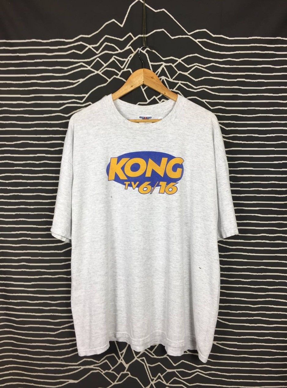 Jerzees × Vintage Vtg 00s KONG TV 6/16 Independent TV Station Classic Logo Tee Size US XL / EU 56 / 4 - 1 Thumbnail